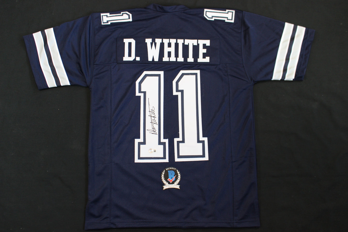 DANNY WHITE SIGNED FOOTBALL ROAD JERSEY Medium Dallas Cowboys BAS