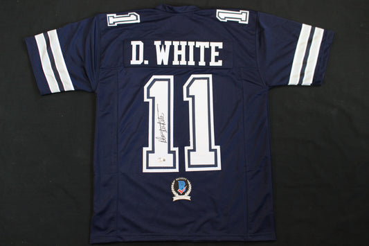 DANNY WHITE SIGNED FOOTBALL ROAD JERSEY Medium Dallas Cowboys BAS