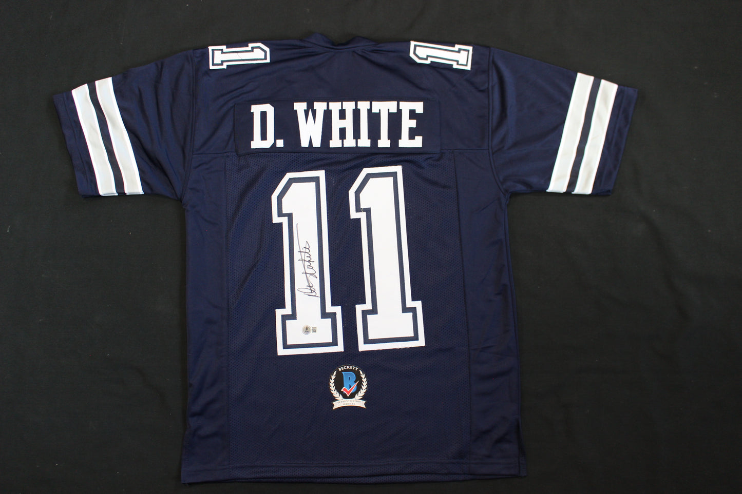 DANNY WHITE SIGNED FOOTBALL ROAD JERSEY Medium Dallas Cowboys BAS