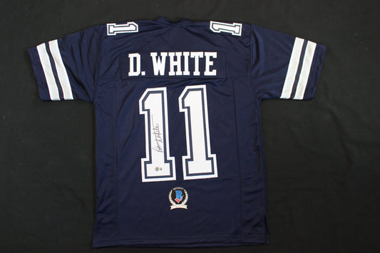 DANNY WHITE SIGNED FOOTBALL ROAD JERSEY Medium Dallas Cowboys BAS