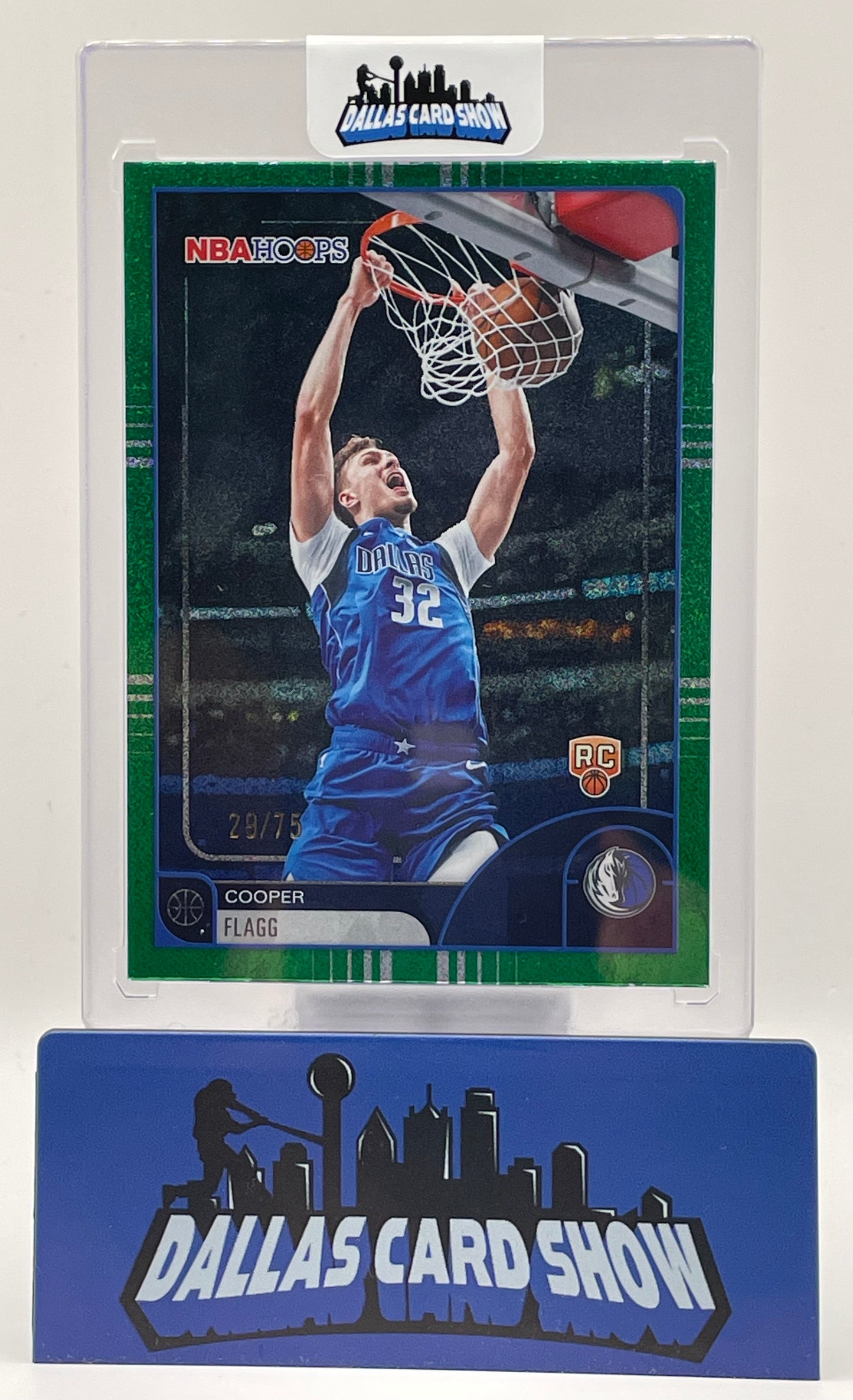 2025-26 Hoops #35 Cooper Flagg Green /75 Dallas Mavericks