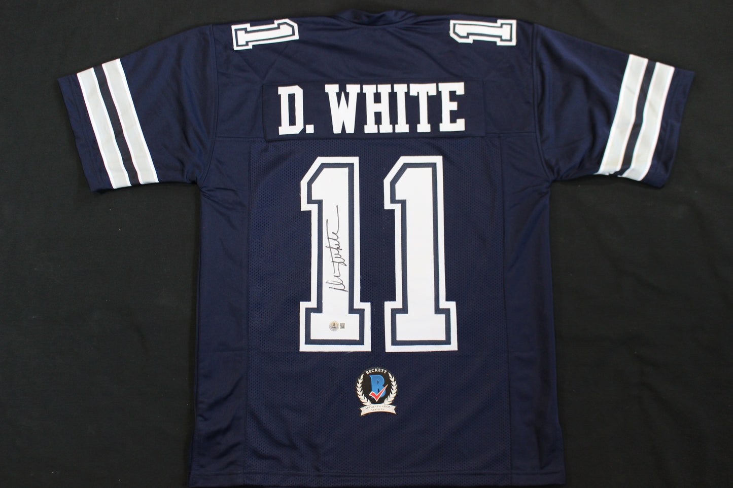 DANNY WHITE SIGNED FOOTBALL ROAD JERSEY Medium Dallas Cowboys BAS