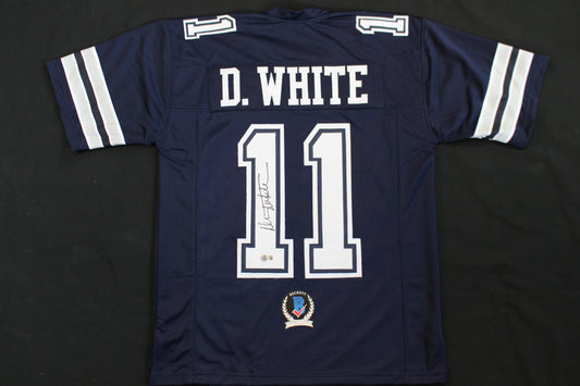 DANNY WHITE SIGNED FOOTBALL ROAD JERSEY Medium Dallas Cowboys BAS