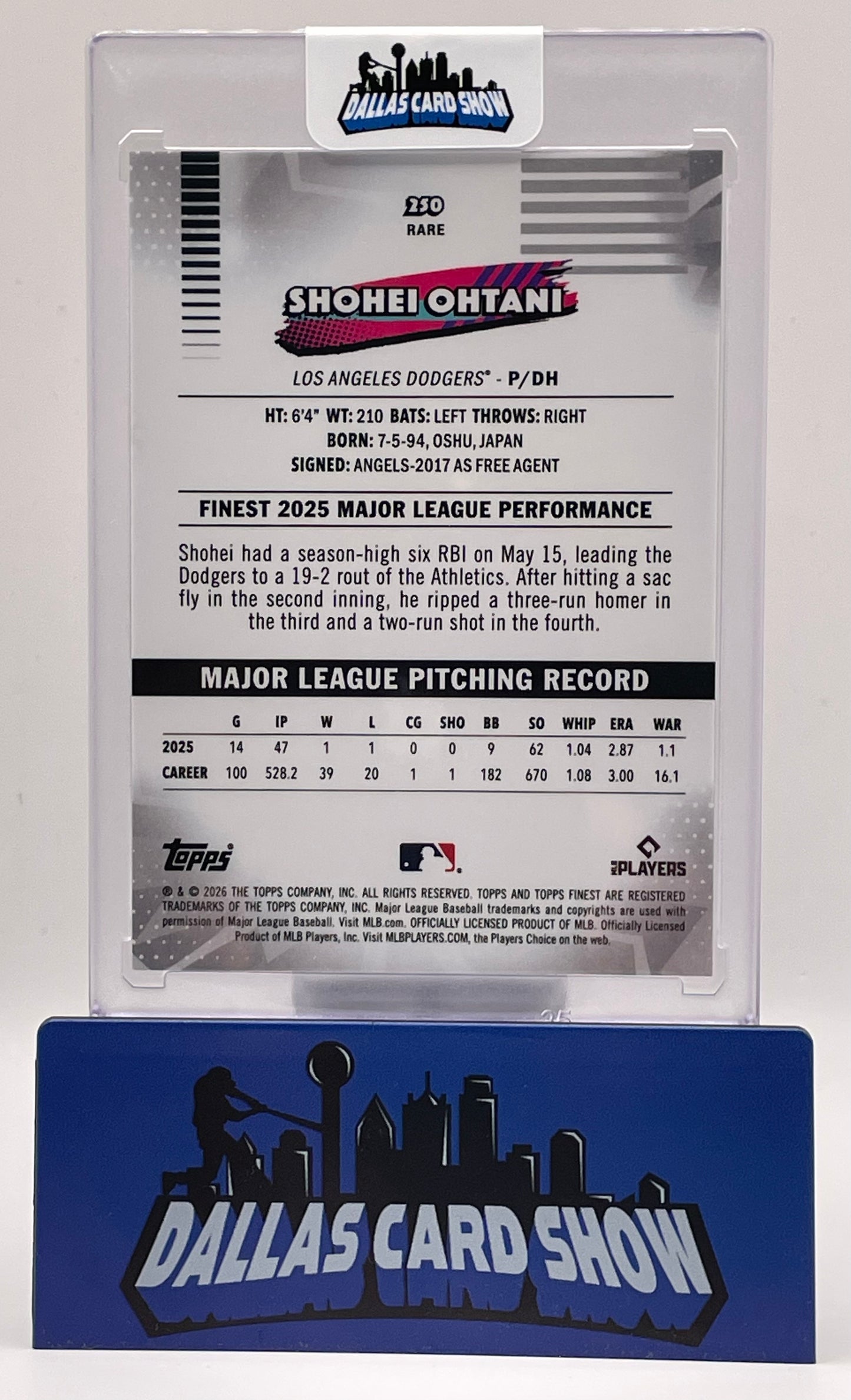 2026 Topps Finest #250 Shohei Ohtani Purple /75