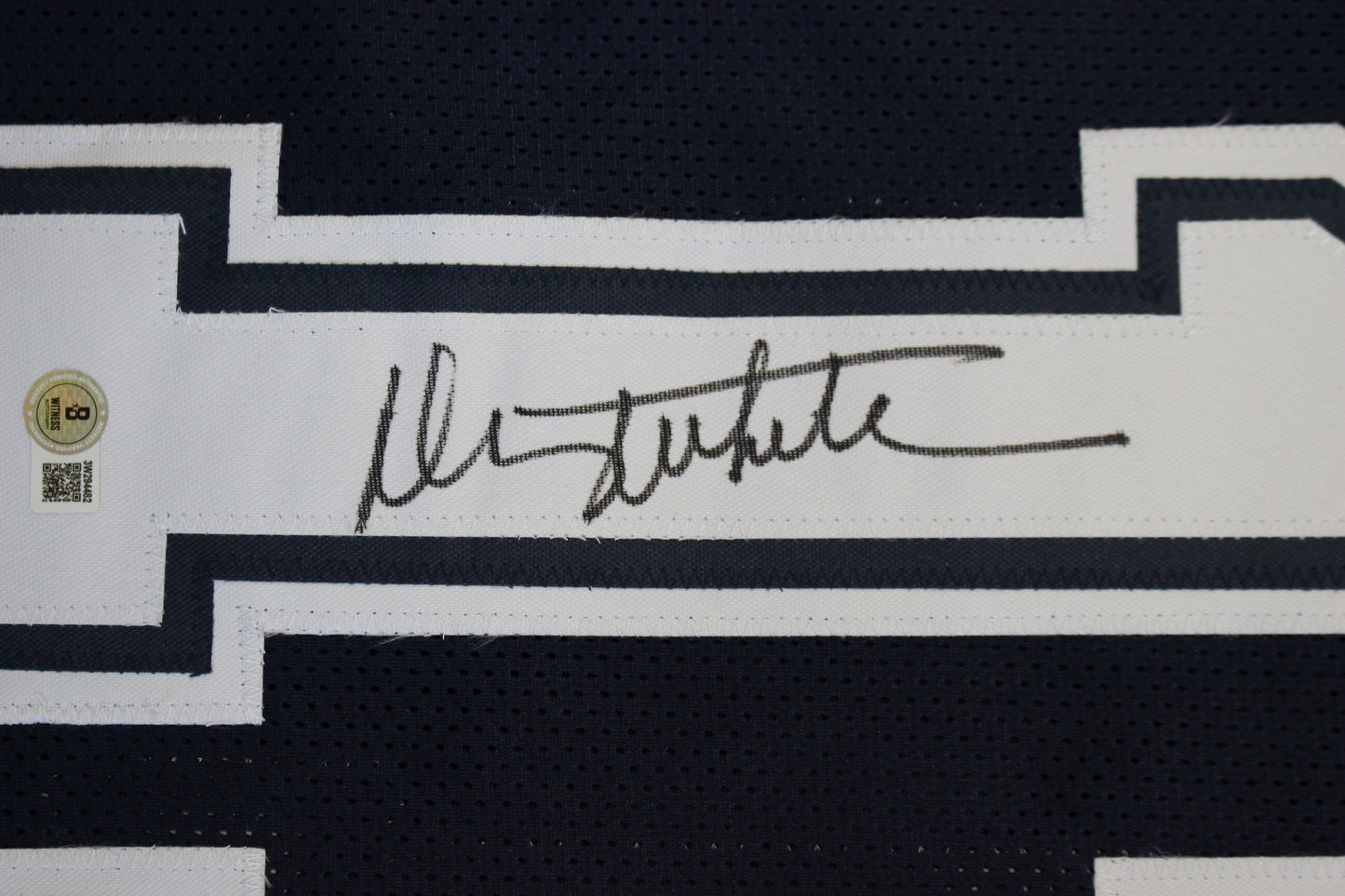 DANNY WHITE SIGNED FOOTBALL ROAD JERSEY Medium Dallas Cowboys BAS