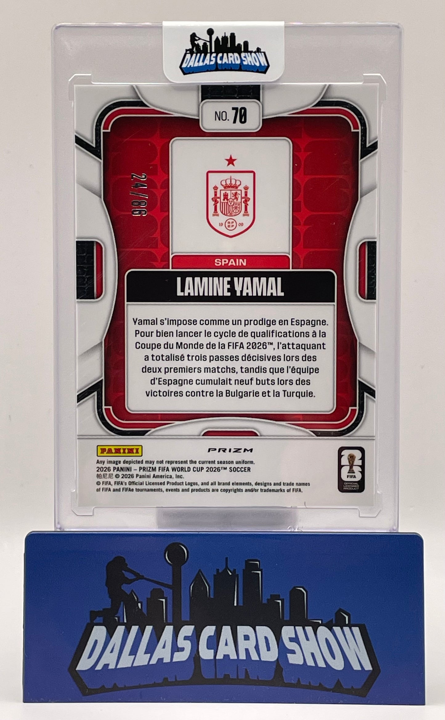 2026 Panini Prizm World Cup Lamine Yamal #70 Maple Leaf /86 Spain