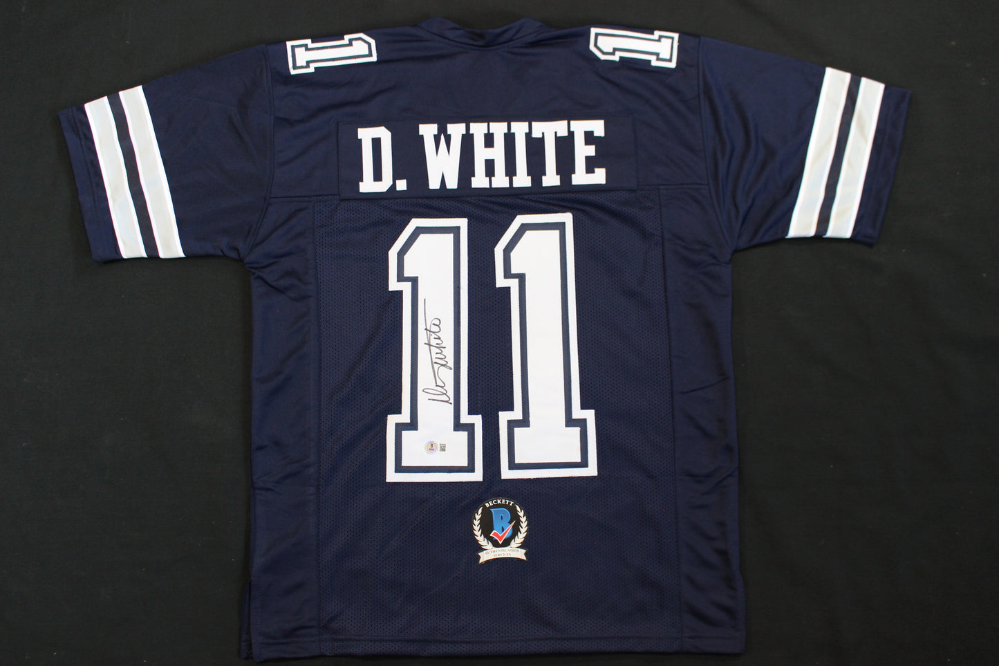 DANNY WHITE SIGNED FOOTBALL ROAD JERSEY Medium Dallas Cowboys BAS
