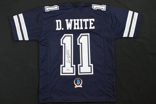 DANNY WHITE SIGNED FOOTBALL ROAD JERSEY Medium Dallas Cowboys BAS