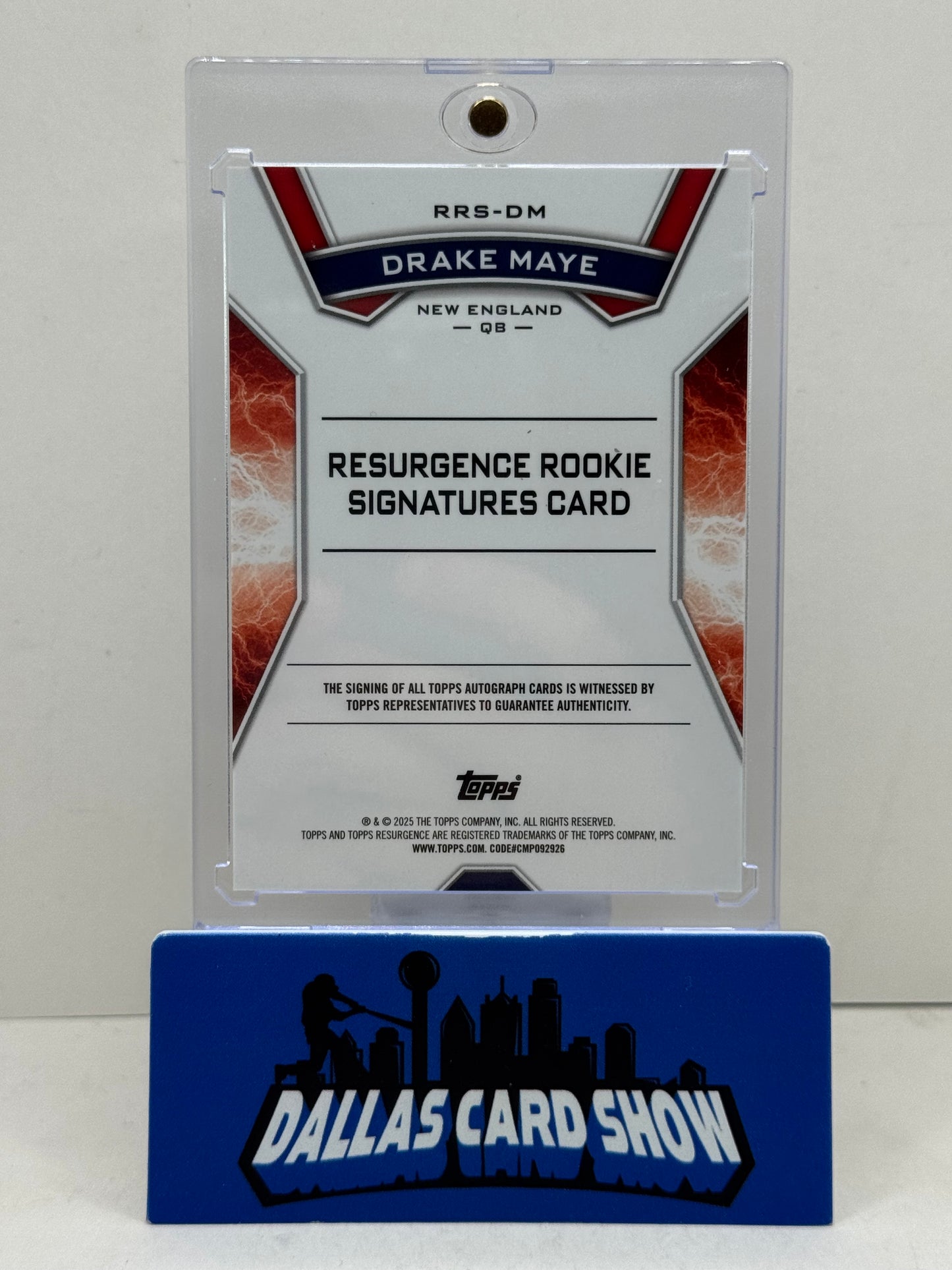 2025 Topps Resurgence RRS-DM Drake Maye Rookie Signatures RC Patriots