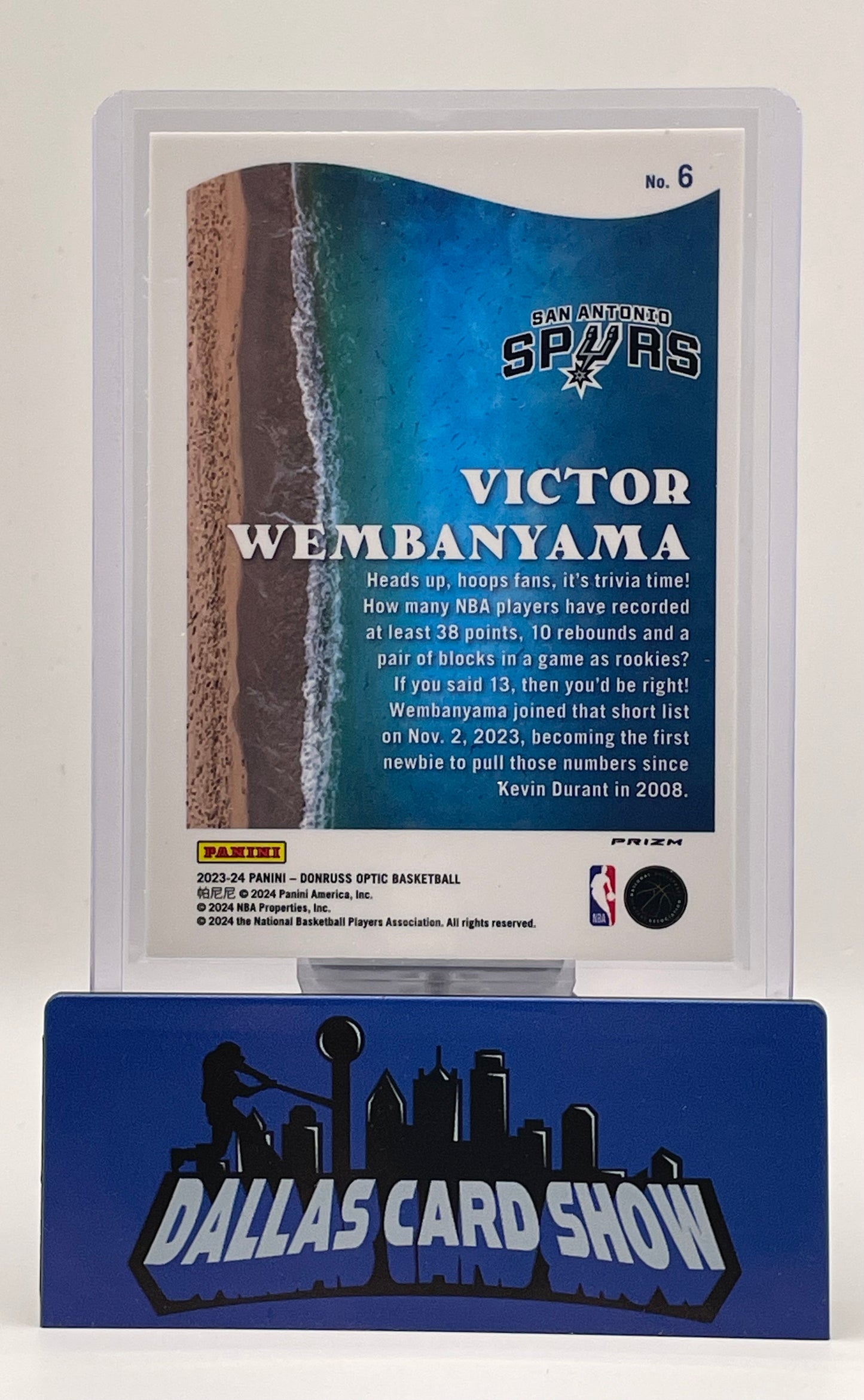 2023-24 Panini Optic #6 Victor Wembanyama Purple Splash Rookie RC Spurs
