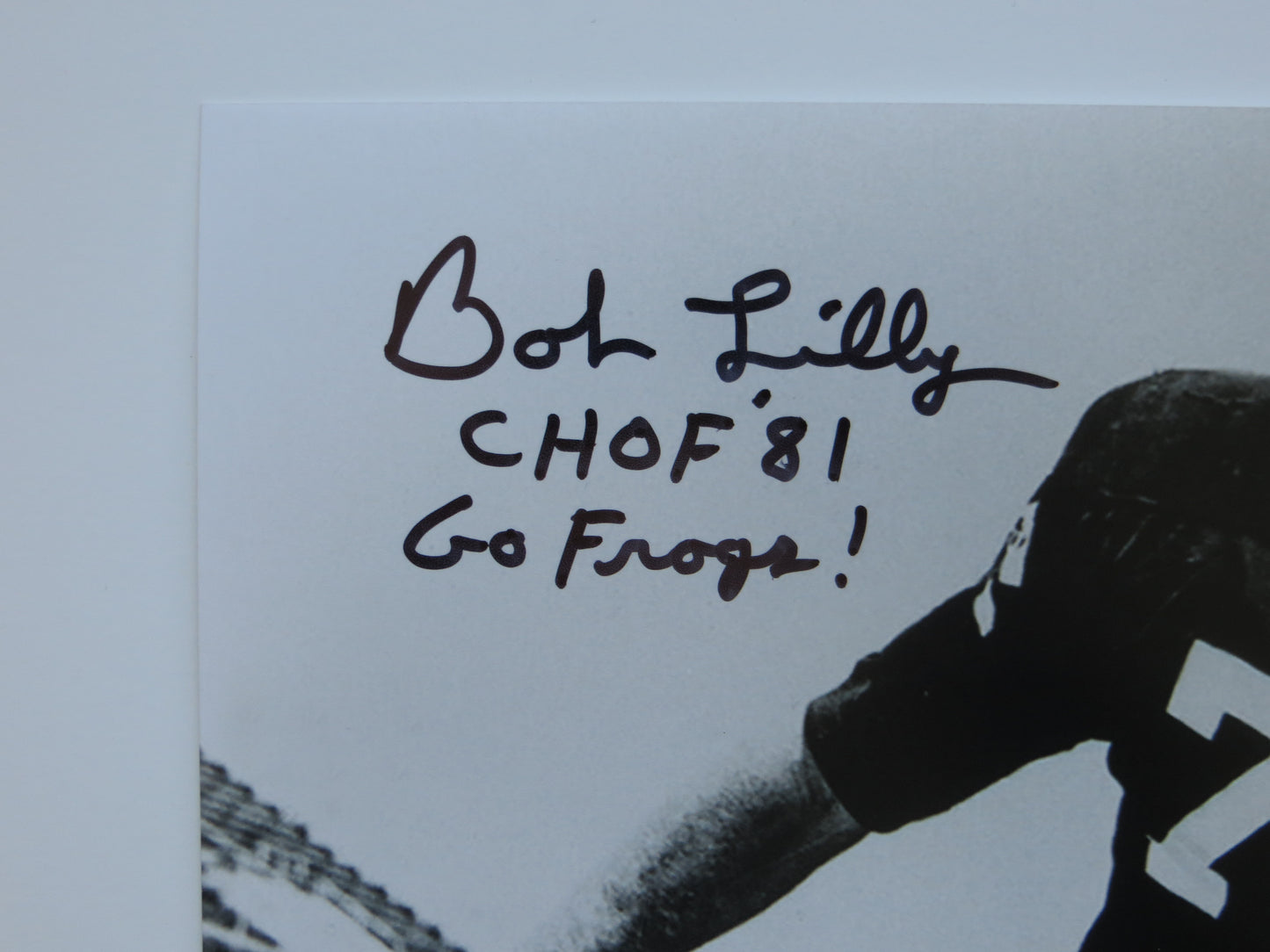 BOB LILLY TCU HORNED FROGS SIGNED 8x10 PHOTO w/INSC Cowboys BAS
