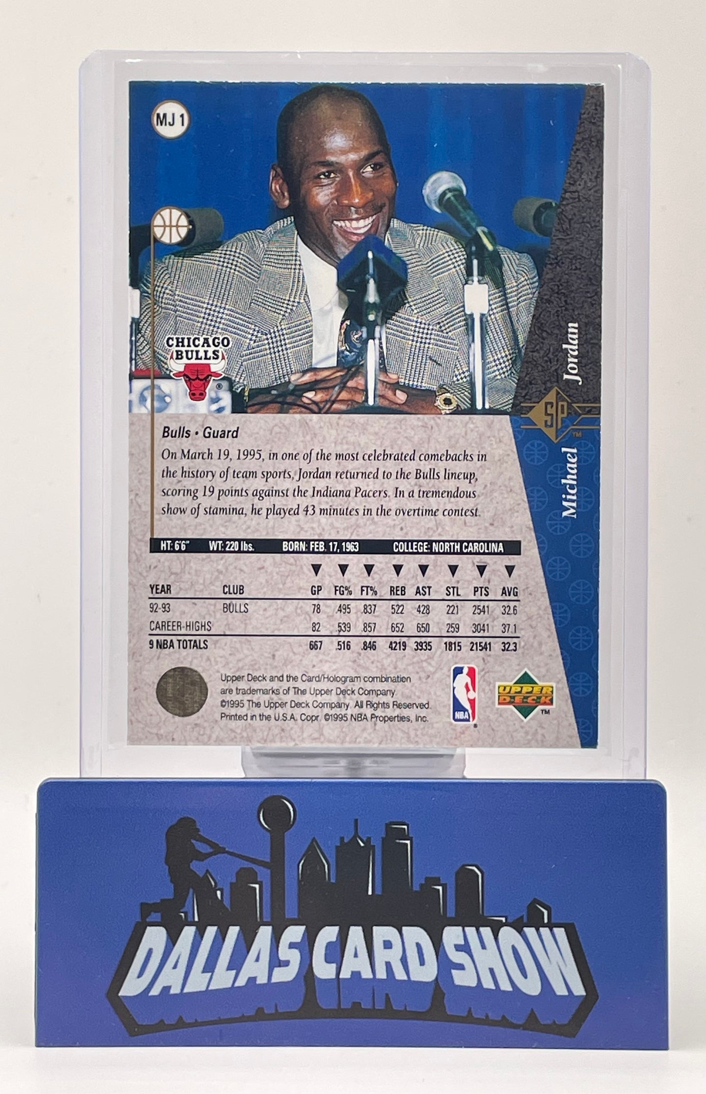 1993-94 UPPER DECK SP MICHAEL JORDAN RED FOIL #MJ1