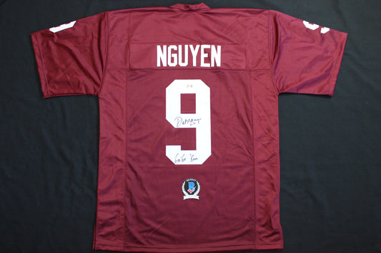 DAT NGUYEN SIGNED FOOTBALL Maroon JERSEY Texas A&M Aggies w/GIG EM BAS COA