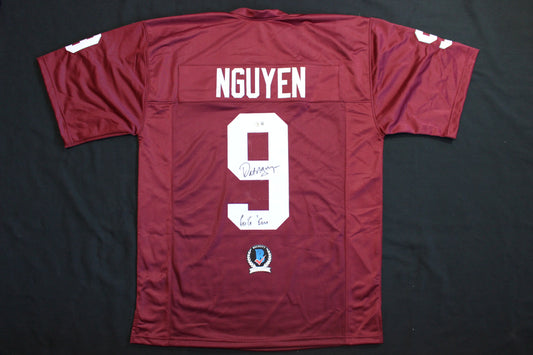 DAT NGUYEN SIGNED FOOTBALL Maroon JERSEY Texas A&M Aggies w/GIG EM BAS COA