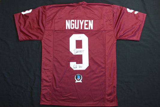 DAT NGUYEN SIGNED FOOTBALL Maroon JERSEY Texas A&M Aggies w/GIG EM BAS COA