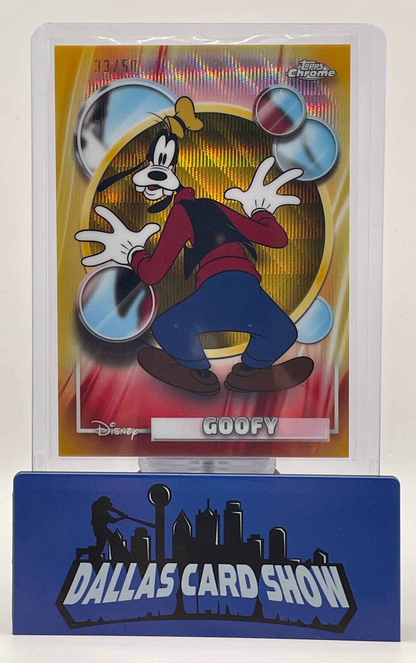 2026 Topps Chrome Disney #52 Goofy Gold Wave /50