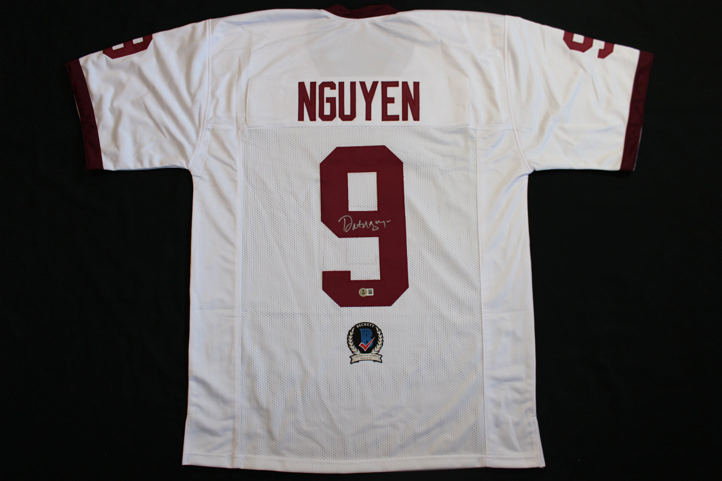 DAT NGUYEN WHITE A&M SIGNED FOOTBALL JERSEY w/SB XI MVP BAS