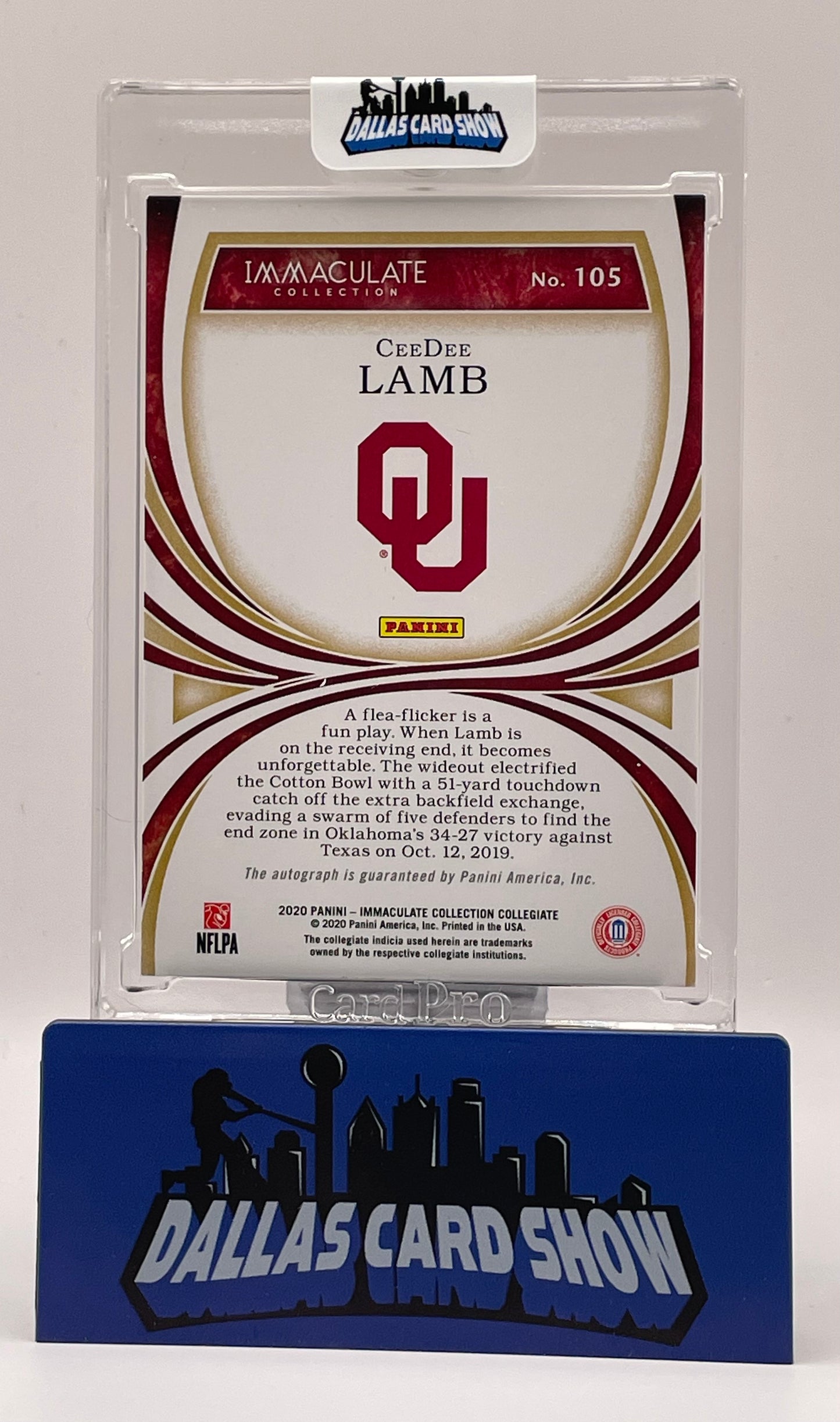 2020 Panini Immaculate Collegiate #105 Ceedee Lamb Rookie Autograph RC /99