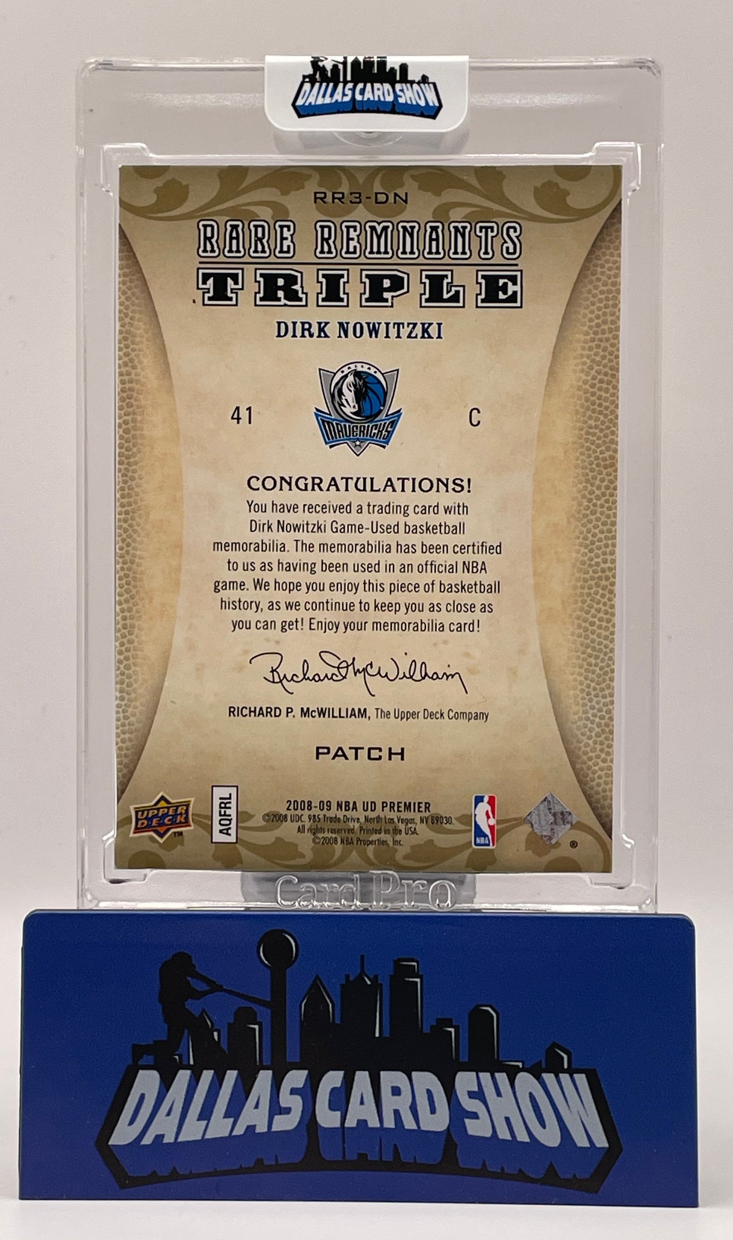 2008-09 Upper Deck Premier #RR3-DN Dirk Nowitzki Rare Remnants Triple Relic /25
