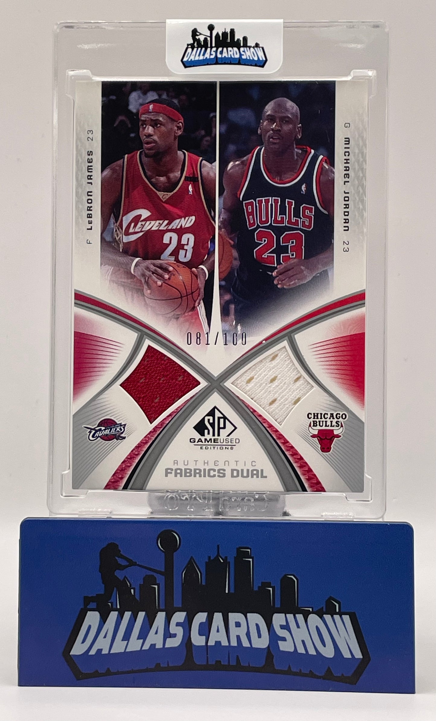 2005-06 Upper Deck SP Game Used Michael Jordan,Lebron James Dual Fabrics /100
