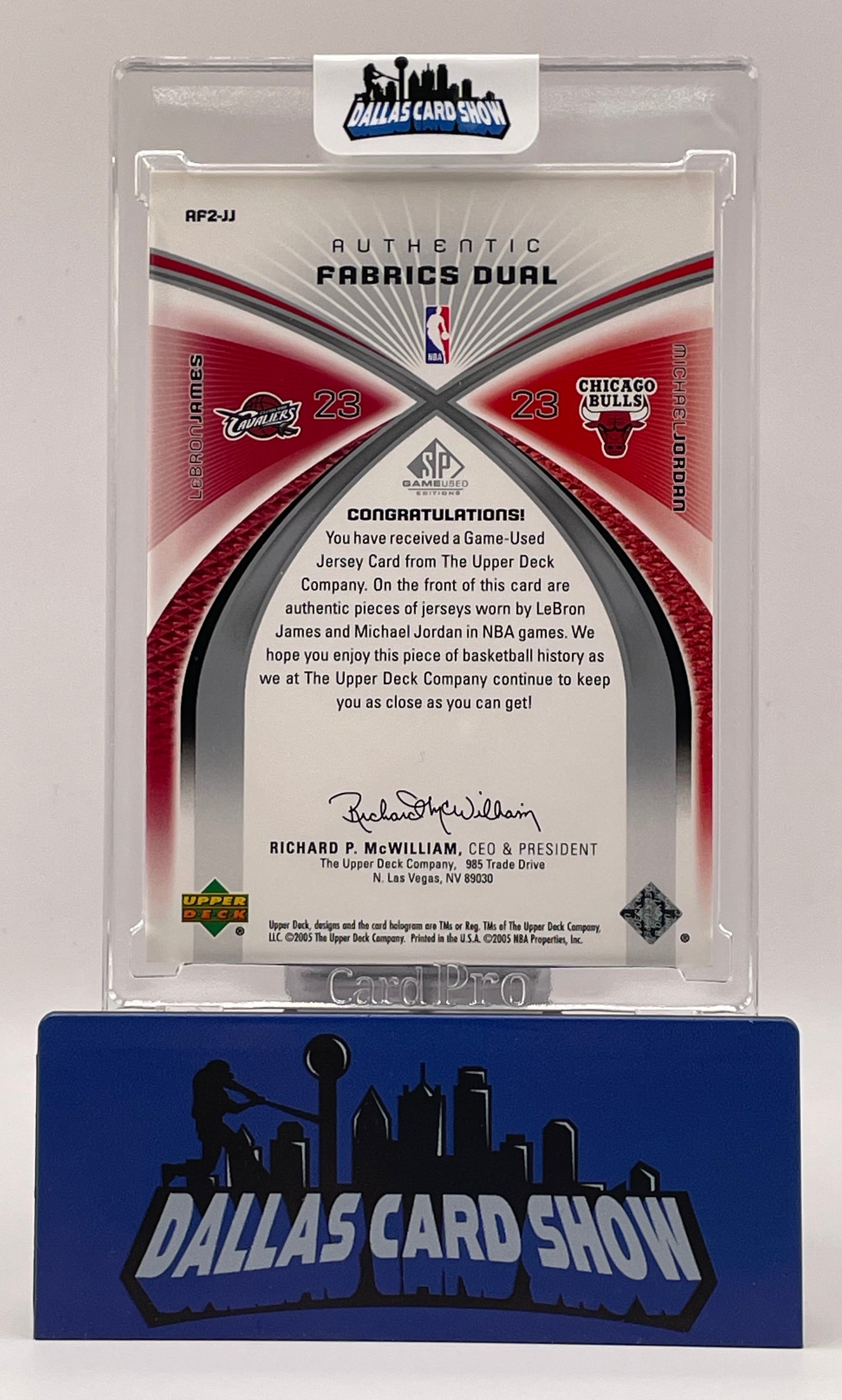 2005-06 Upper Deck SP Game Used Michael Jordan,Lebron James Dual Fabrics /100