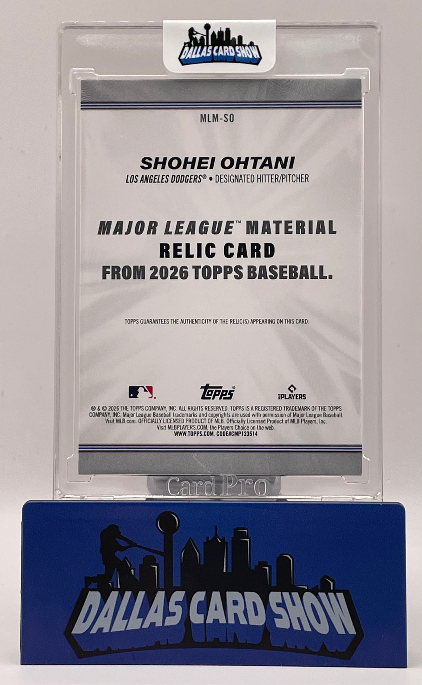 2026 Topps #MLM-SO Shohei Ohtani Major League Materials Relic Card