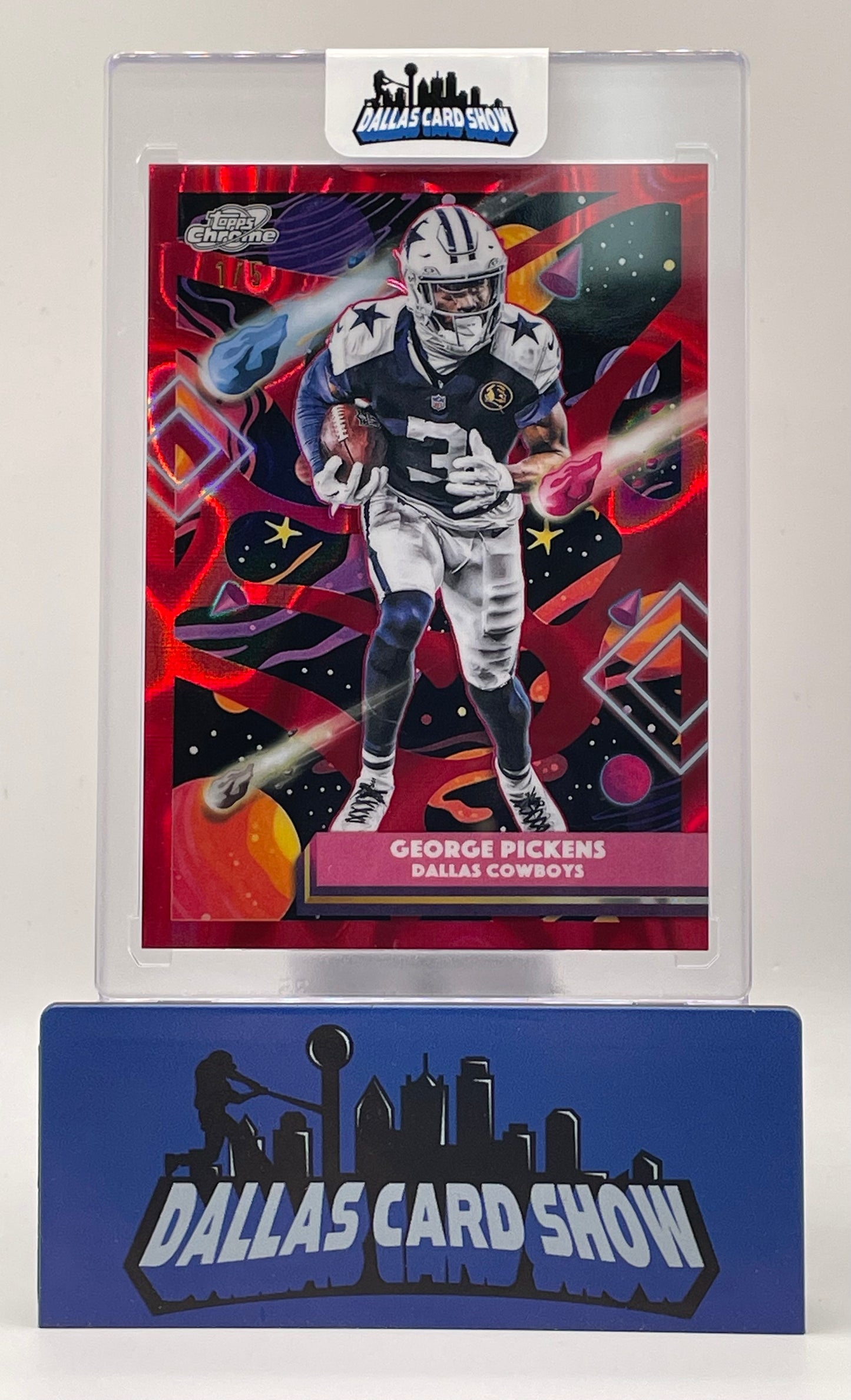 2025 Topps Chrome Cosmic #27 George Pickens Red Lava /5 Dallas Cowboys