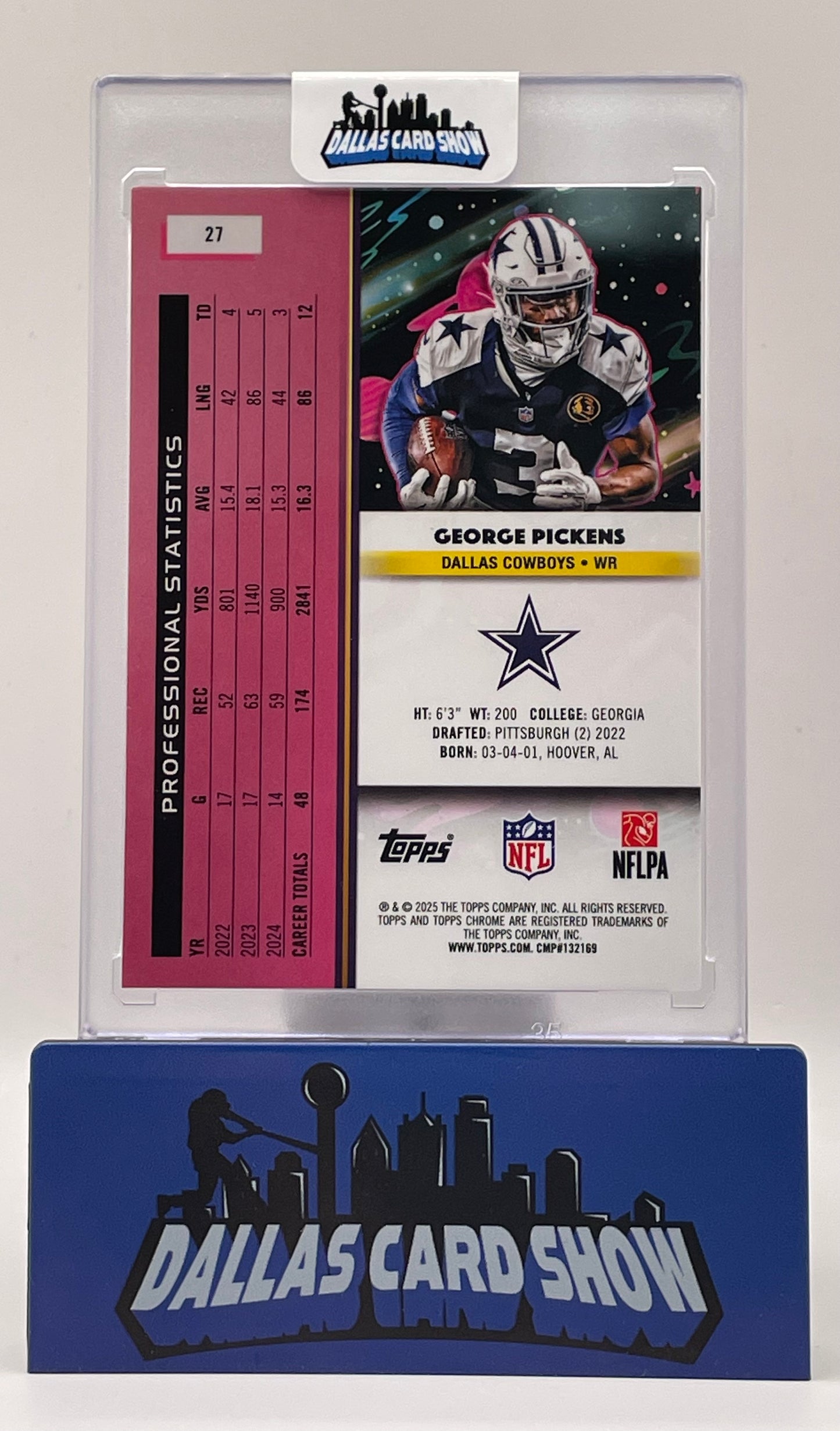 2025 Topps Chrome Cosmic #27 George Pickens Red Lava /5 Dallas Cowboys