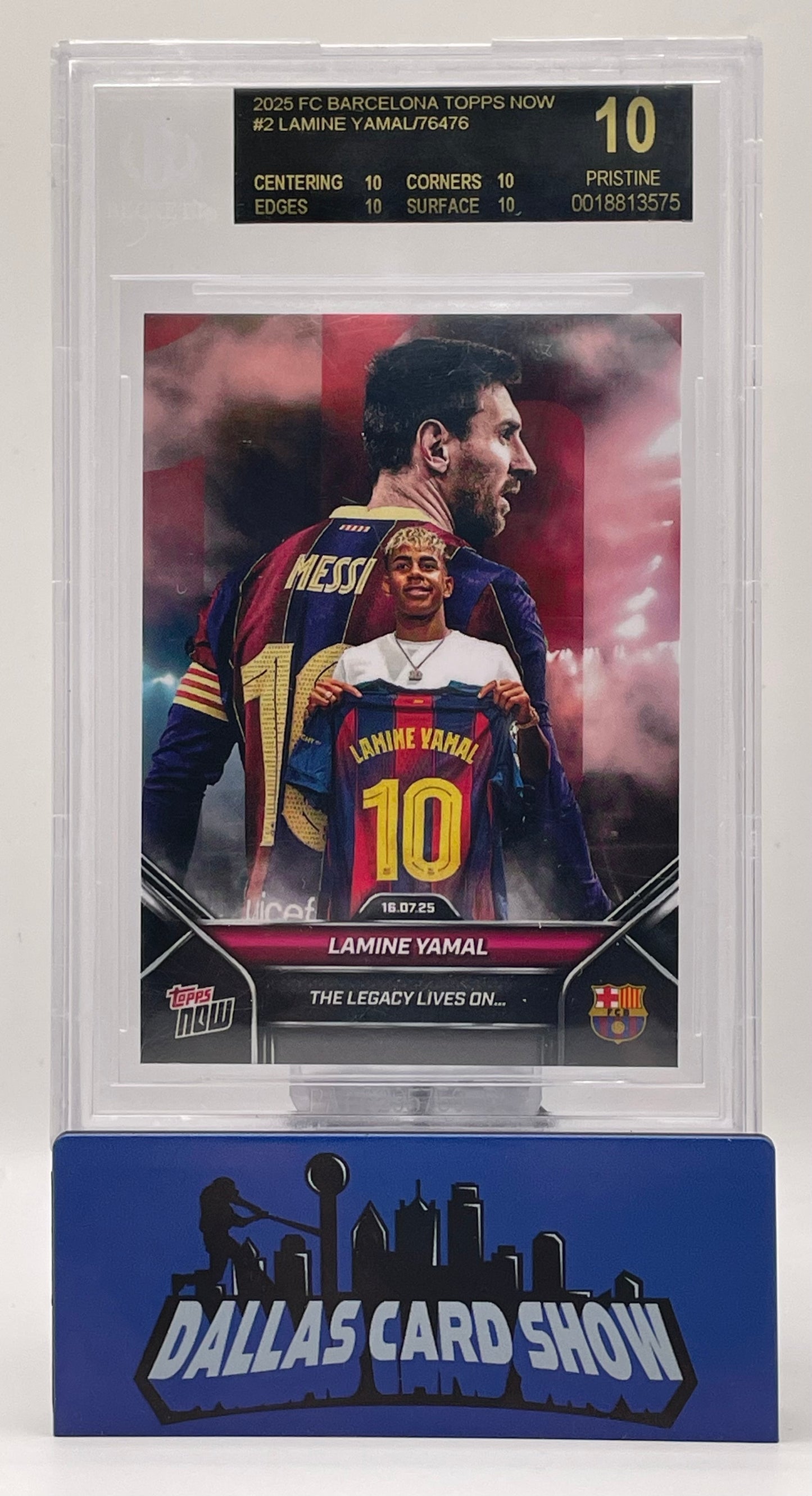 2025 FC Barcelona Topps Now #2 Lamine Yamal BGS 10 Black Label