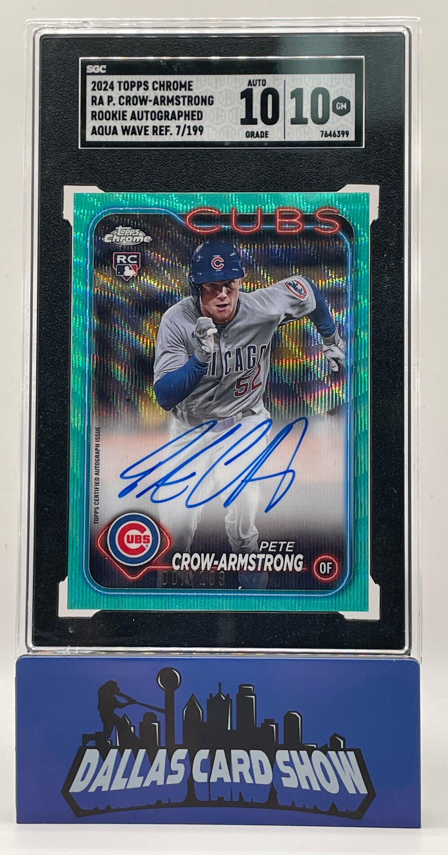 2024 Topps Chrome Pete Crow-Armstrong Aqua Wave Refractor Autograph /199 SGC 10
