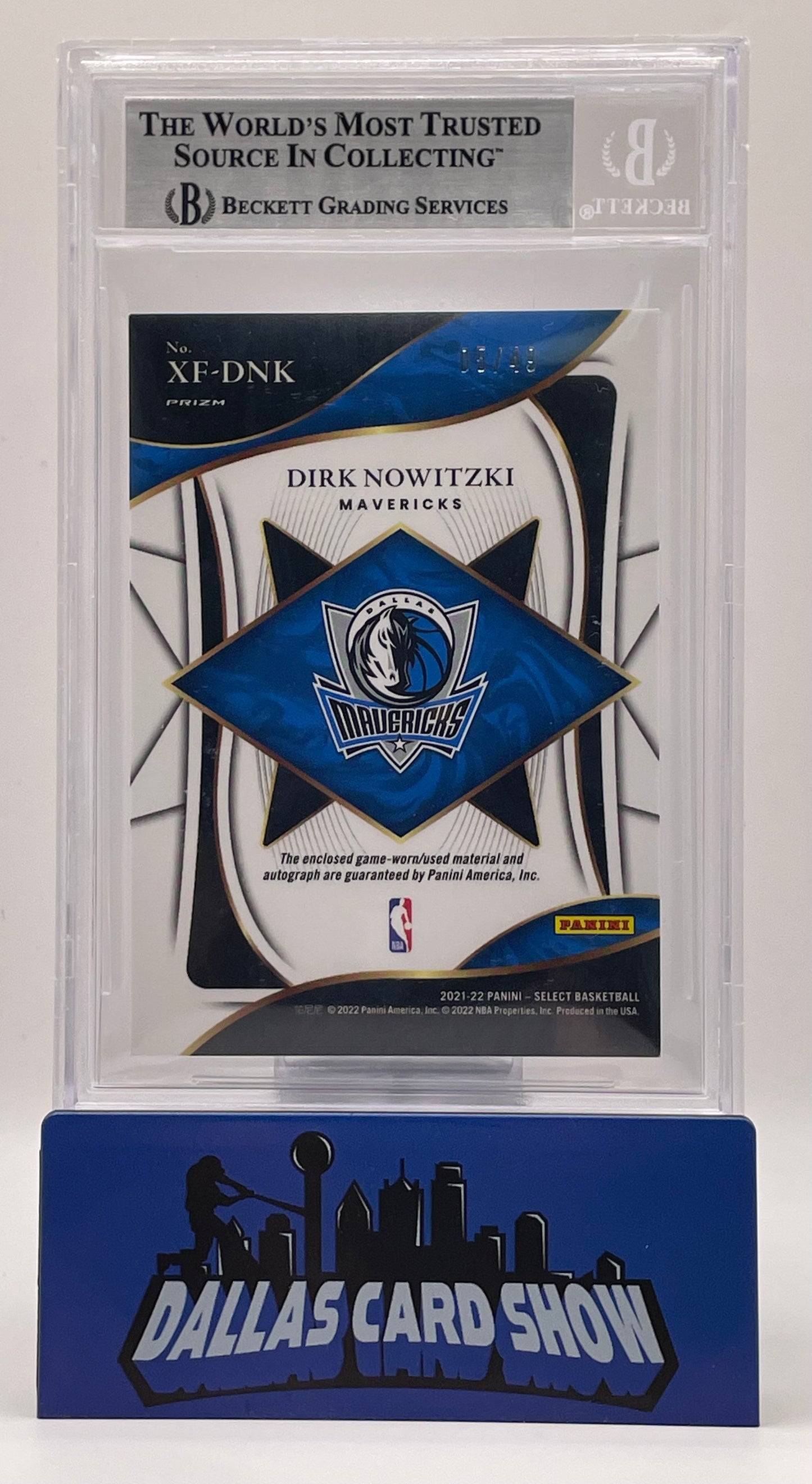 2021-22 Select #18 Dirk Nowitzki X-Factor Memorabilia Signatures /49 BGS 9