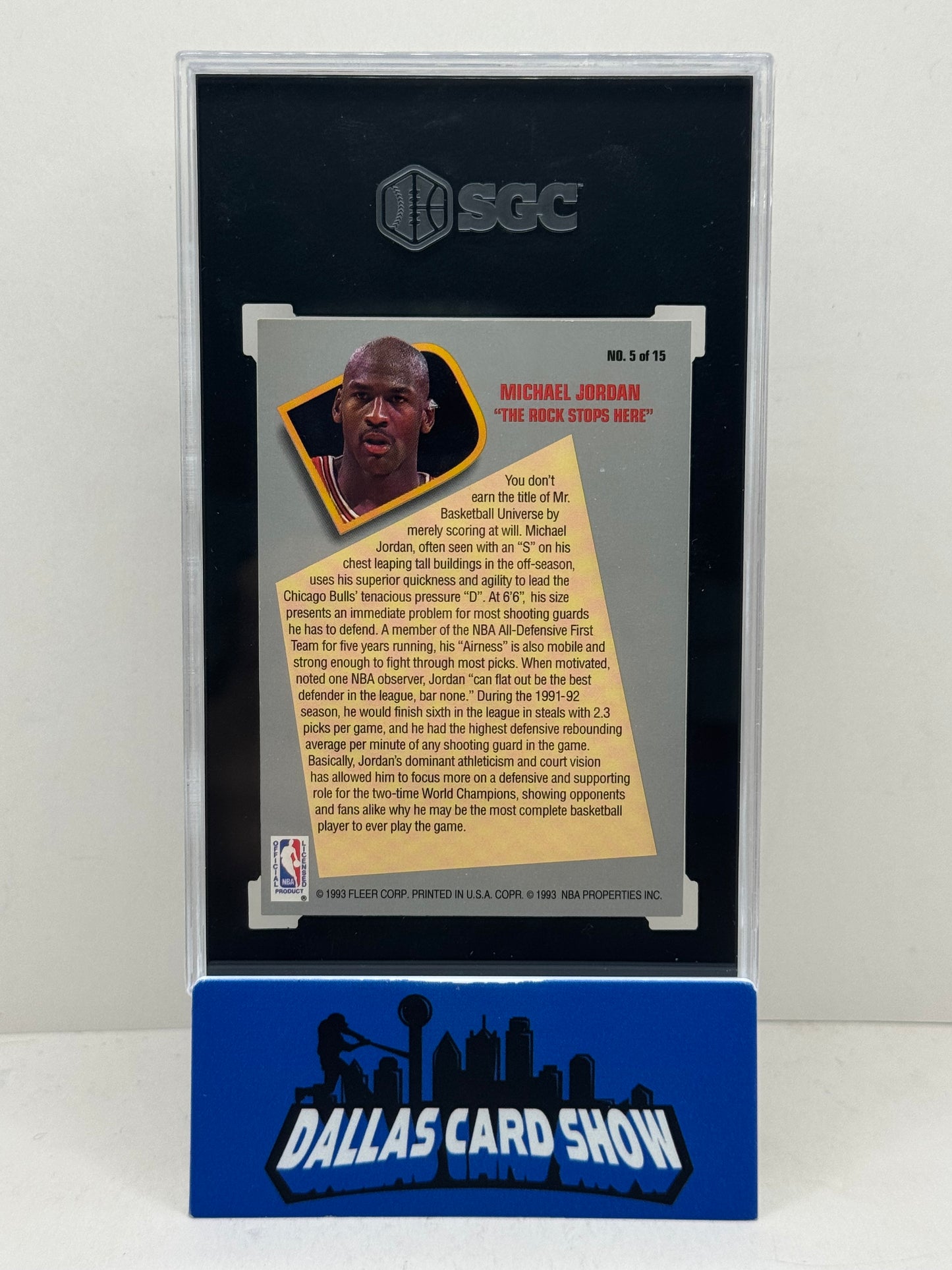 1992-93 Fleer #5 Michael Jordan Total D SGC 8.5 Chicago Bulls