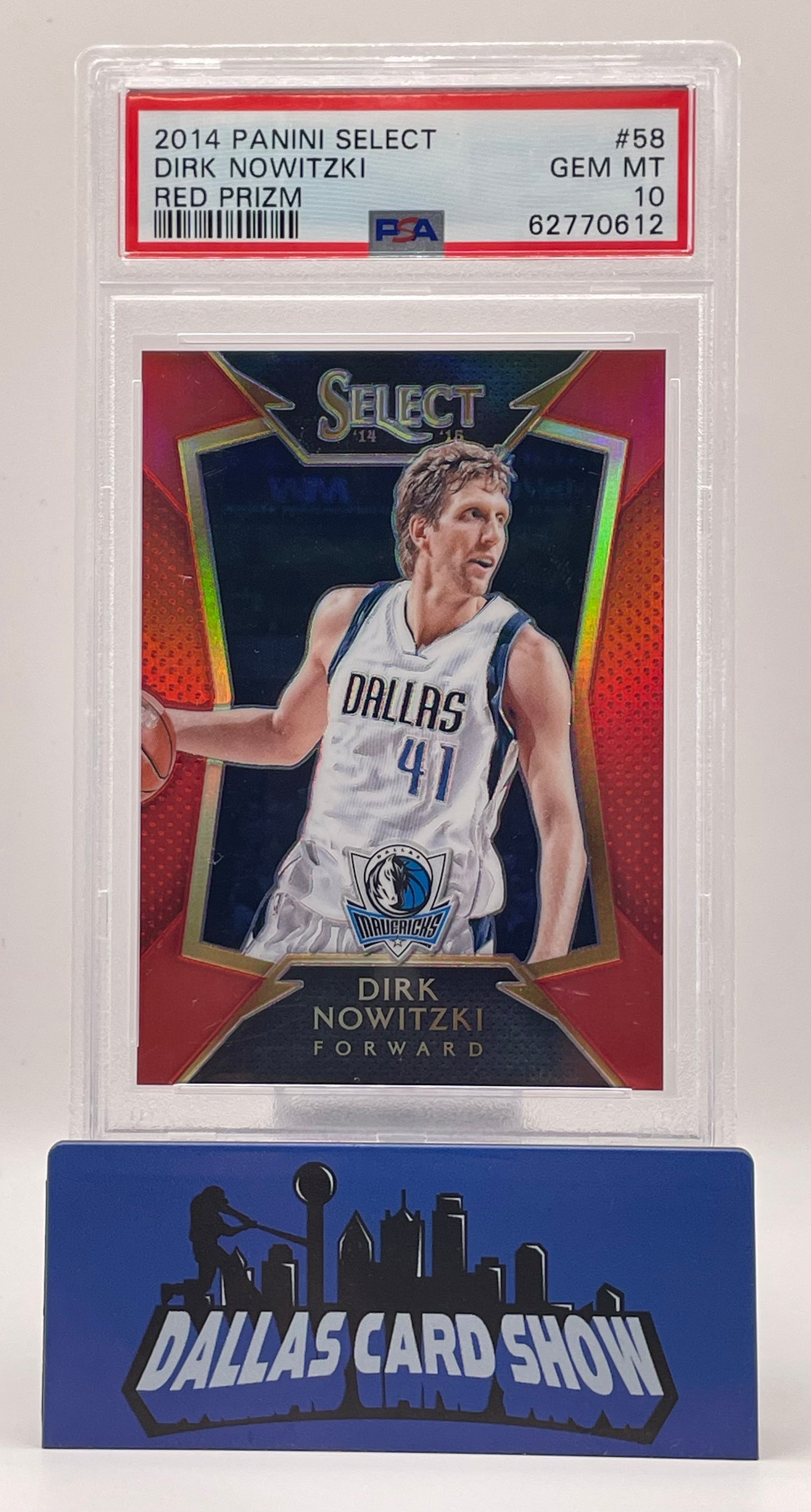 2014 Panini Select #58 Dirk Nowitzki Red Prizm /149 PSA 10