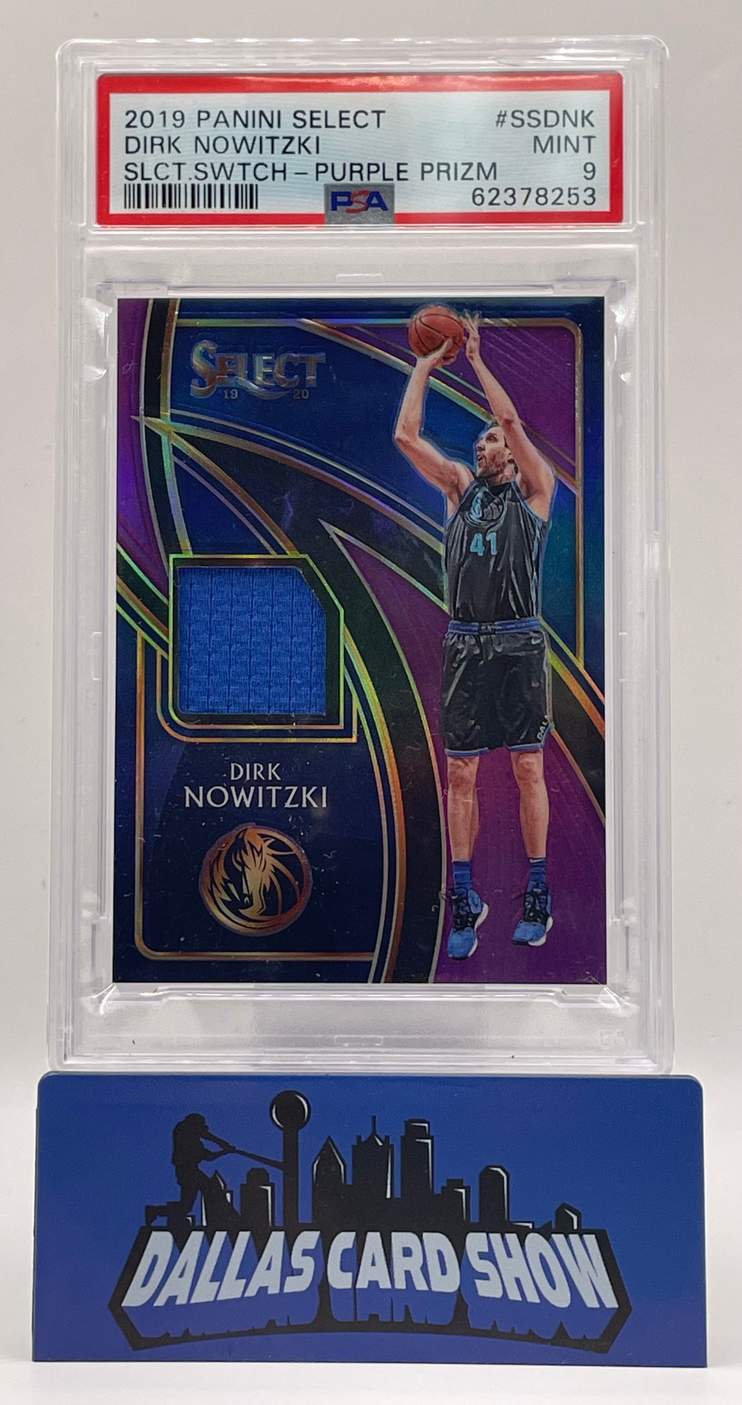 2019 Panini Select #SSDNK Dirk Nowitzki Select Swatches /99 PSA 9