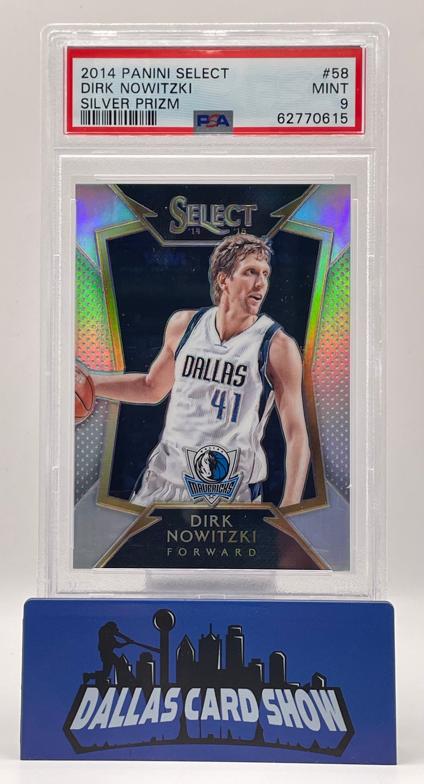 2014 Panini Select #58 Dirk Nowitzki Silver Prizm PSA 9