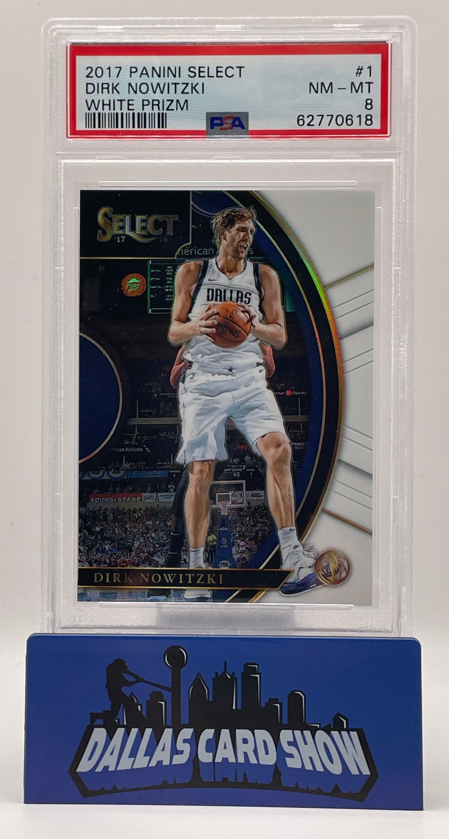 2017 Panini Select #1 Dirk Nowitzki White /149 PSA 8