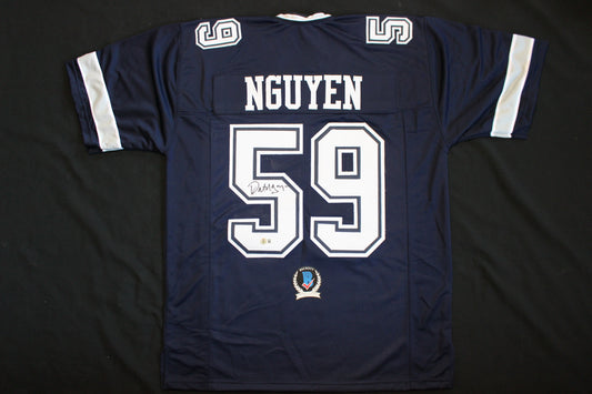 DAT NGUYEN SIGNED ROAD FOOTBALL JERSEY Dallas Cowboys Aggies BAS COA