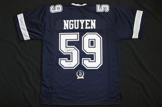 DAT NGUYEN SIGNED ROAD FOOTBALL JERSEY Dallas Cowboys Aggies BAS COA