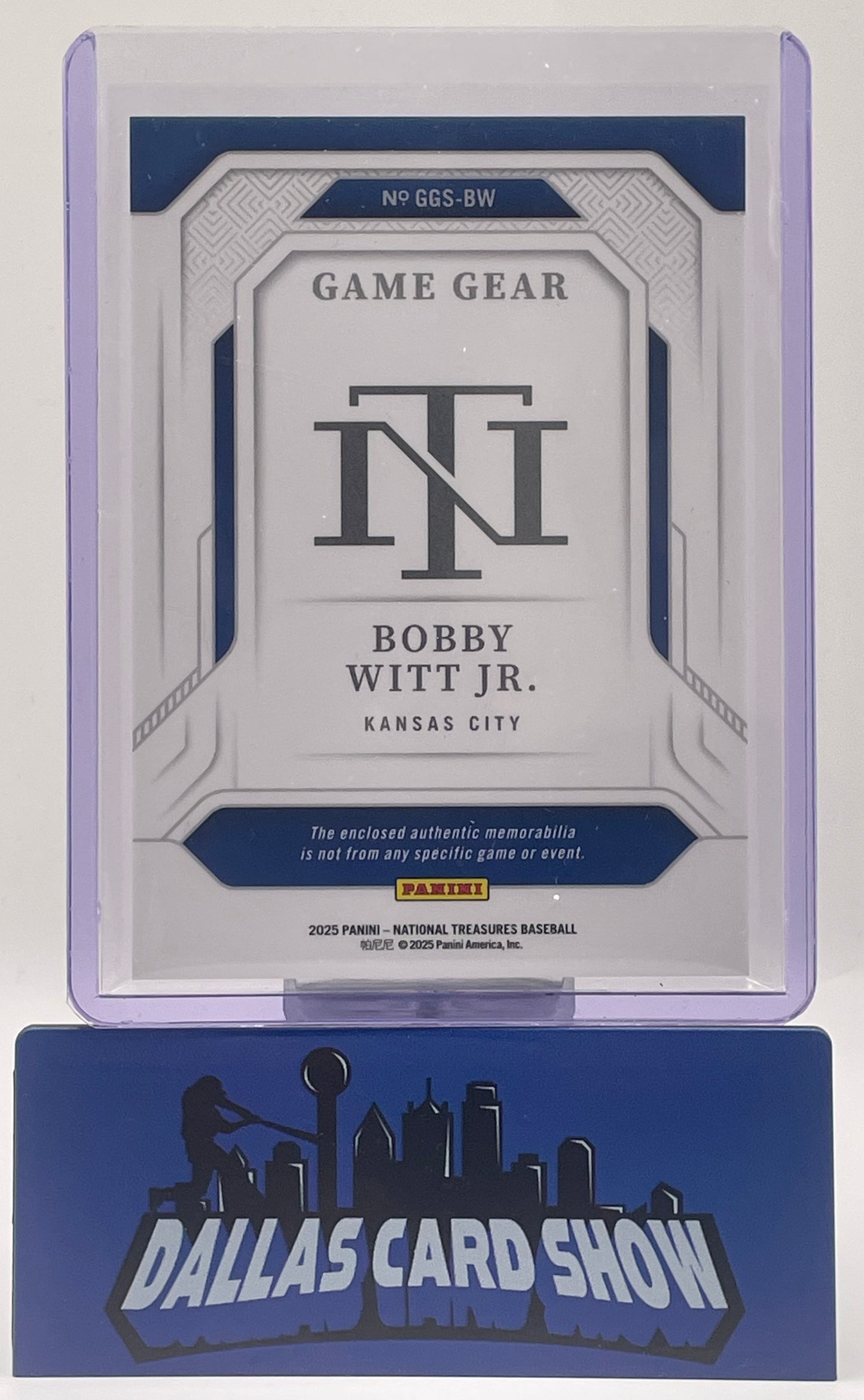 2025 Panini National Treasure Bobby Witt Jr. Game Gear /49