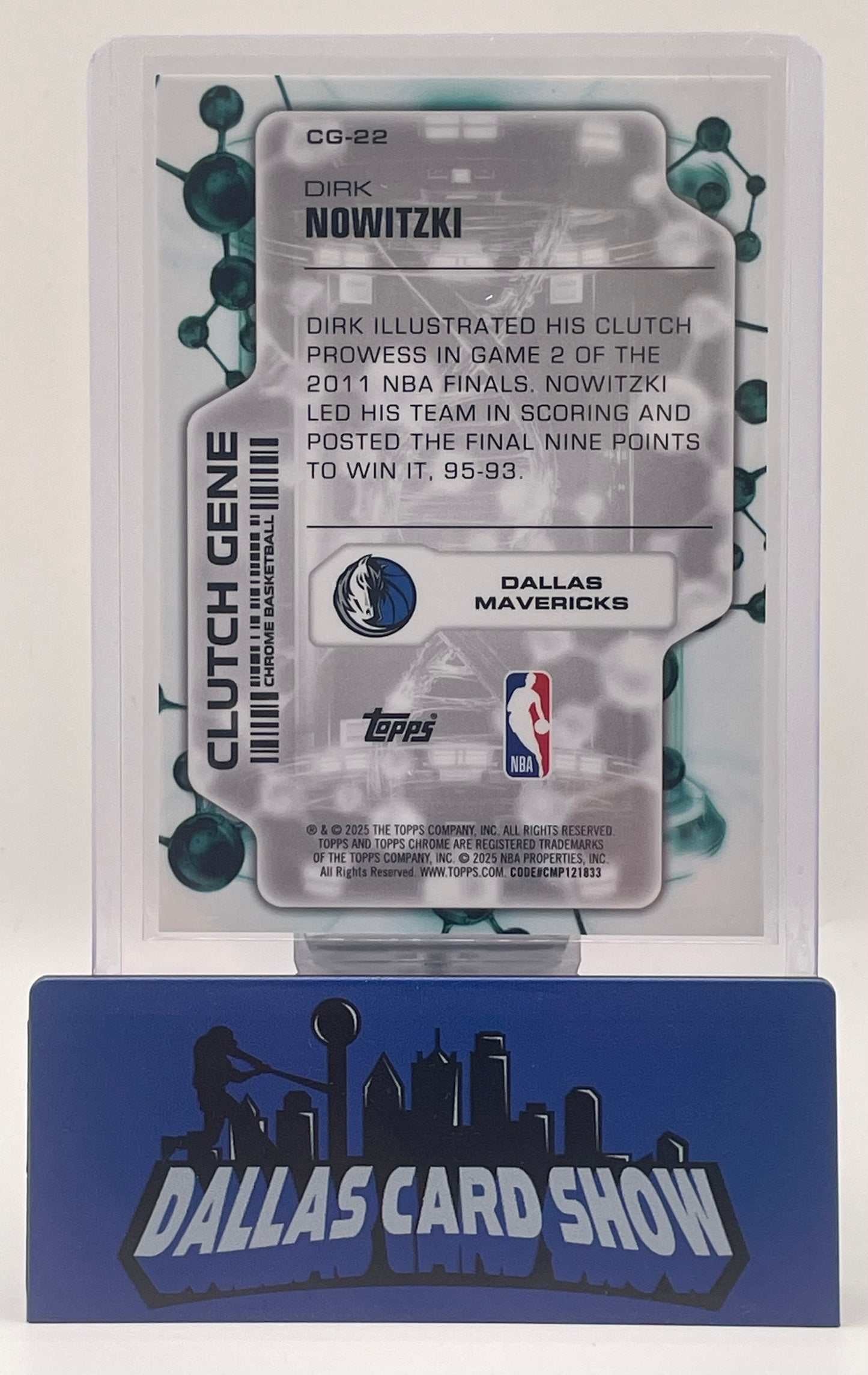 2025-26 Topps Chrome #CG-22 Dirk Nowitzki Orange Geometric Clutch Gene /25