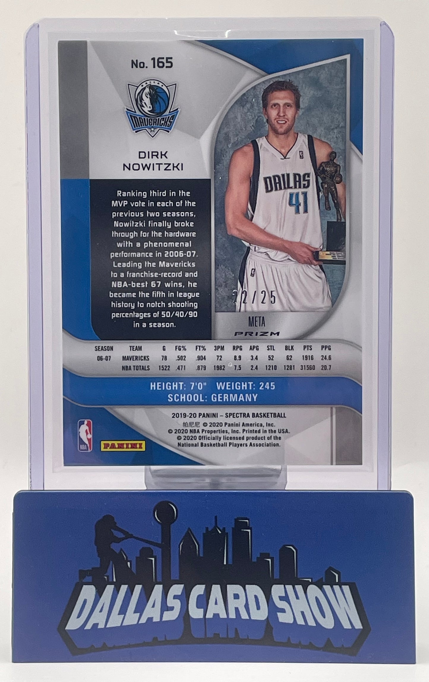 2018-19 Panini Spectra #165 Dirk Nowitzki Mojo /25