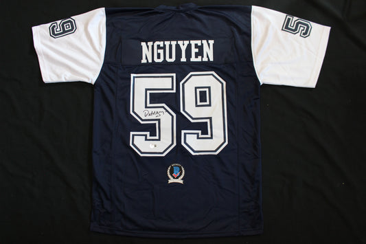 DAT NGUYEN SIGNED FOOTBALL Thanksgiving JERSEY Dallas Cowboys Aggies BAS COA