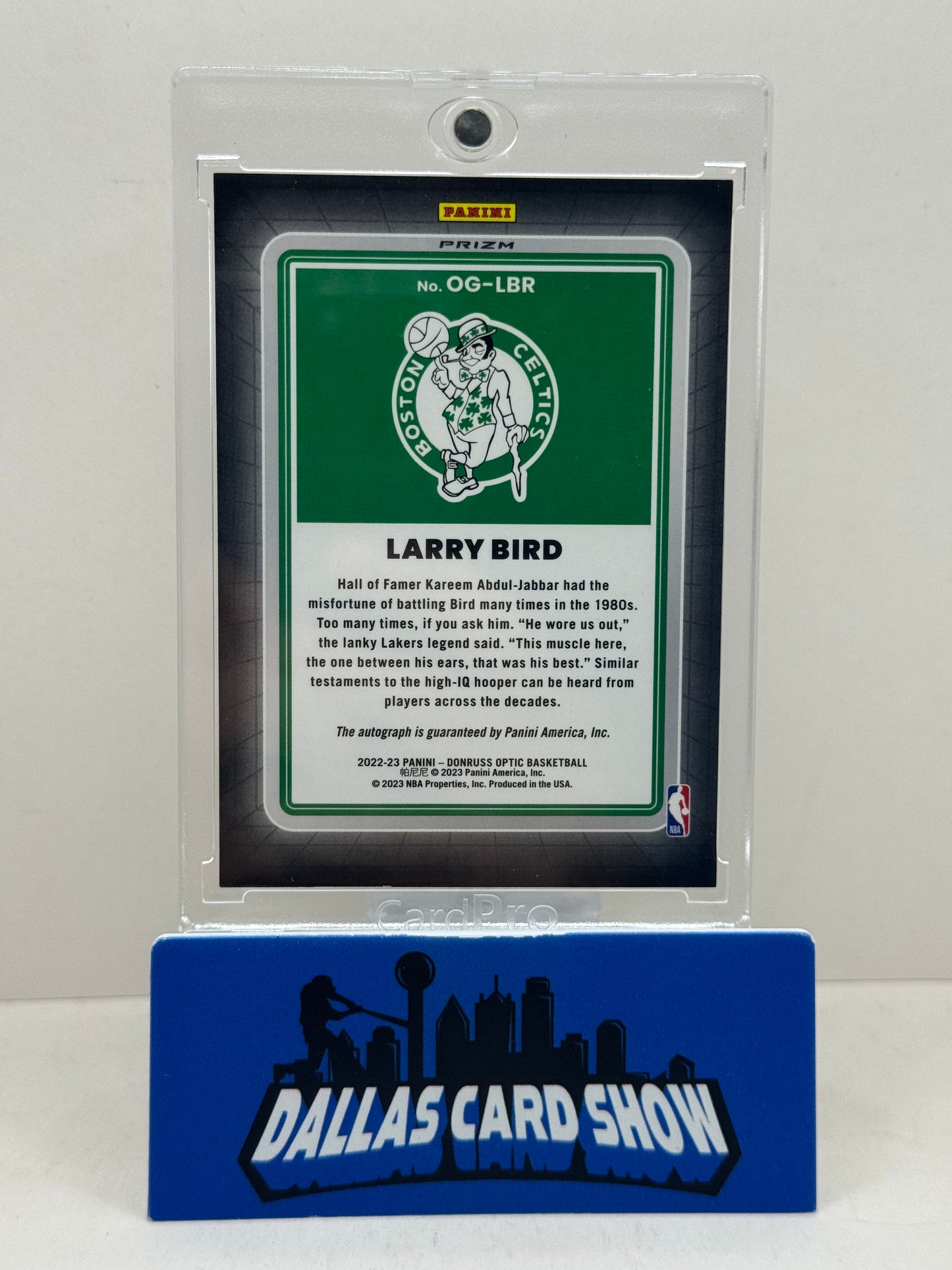 2022-23 Panini Optic #OG-LBR Larry Bird Red Mojo Opti-Graphs Autograph Celtics