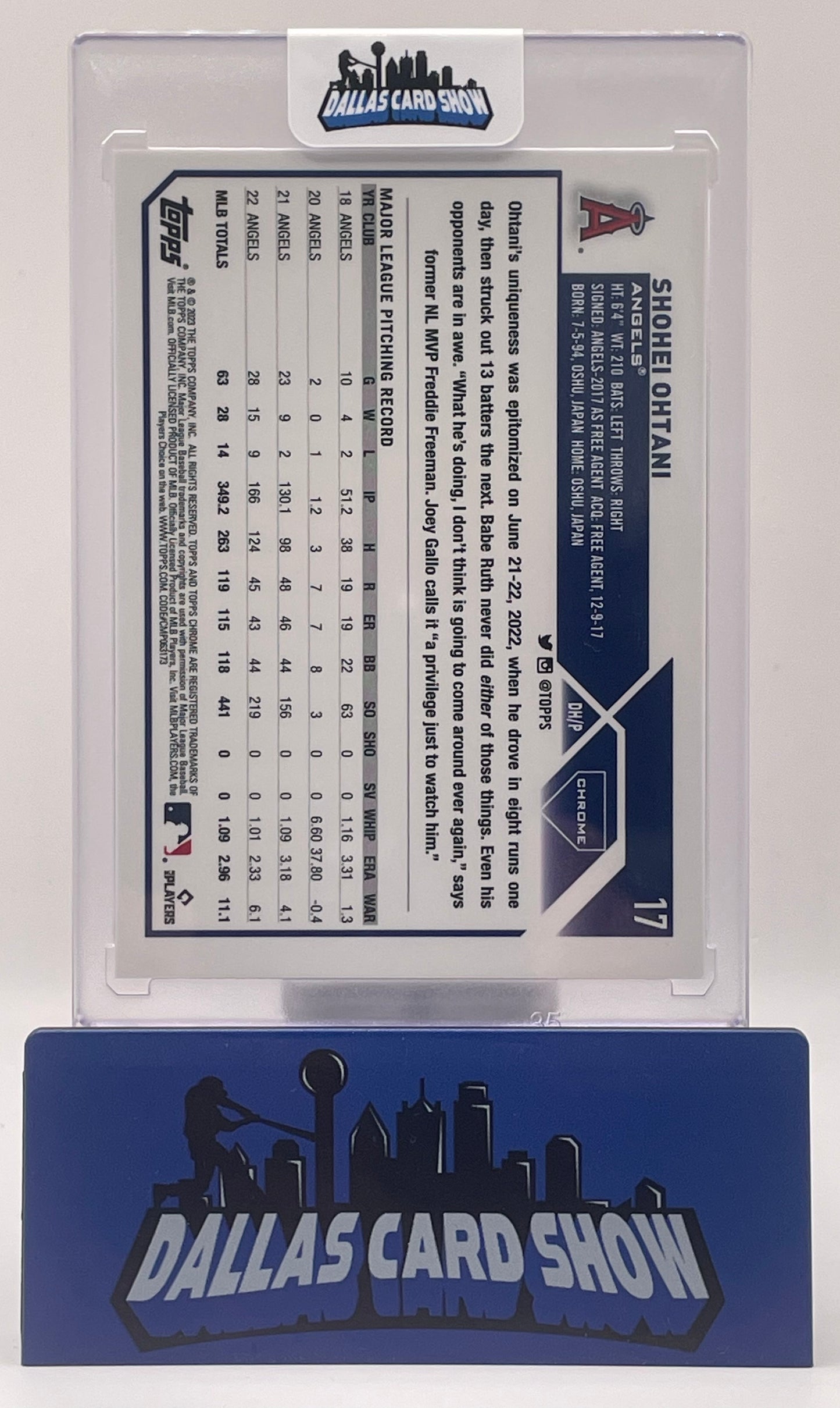 2023 Topps Chrome #17 Shohei Ohtani Image Variation SSP