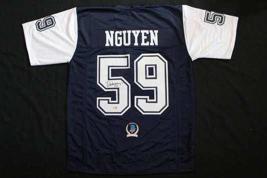 DAT NGUYEN SIGNED FOOTBALL Thanksgiving JERSEY Dallas Cowboys Aggies BAS COA