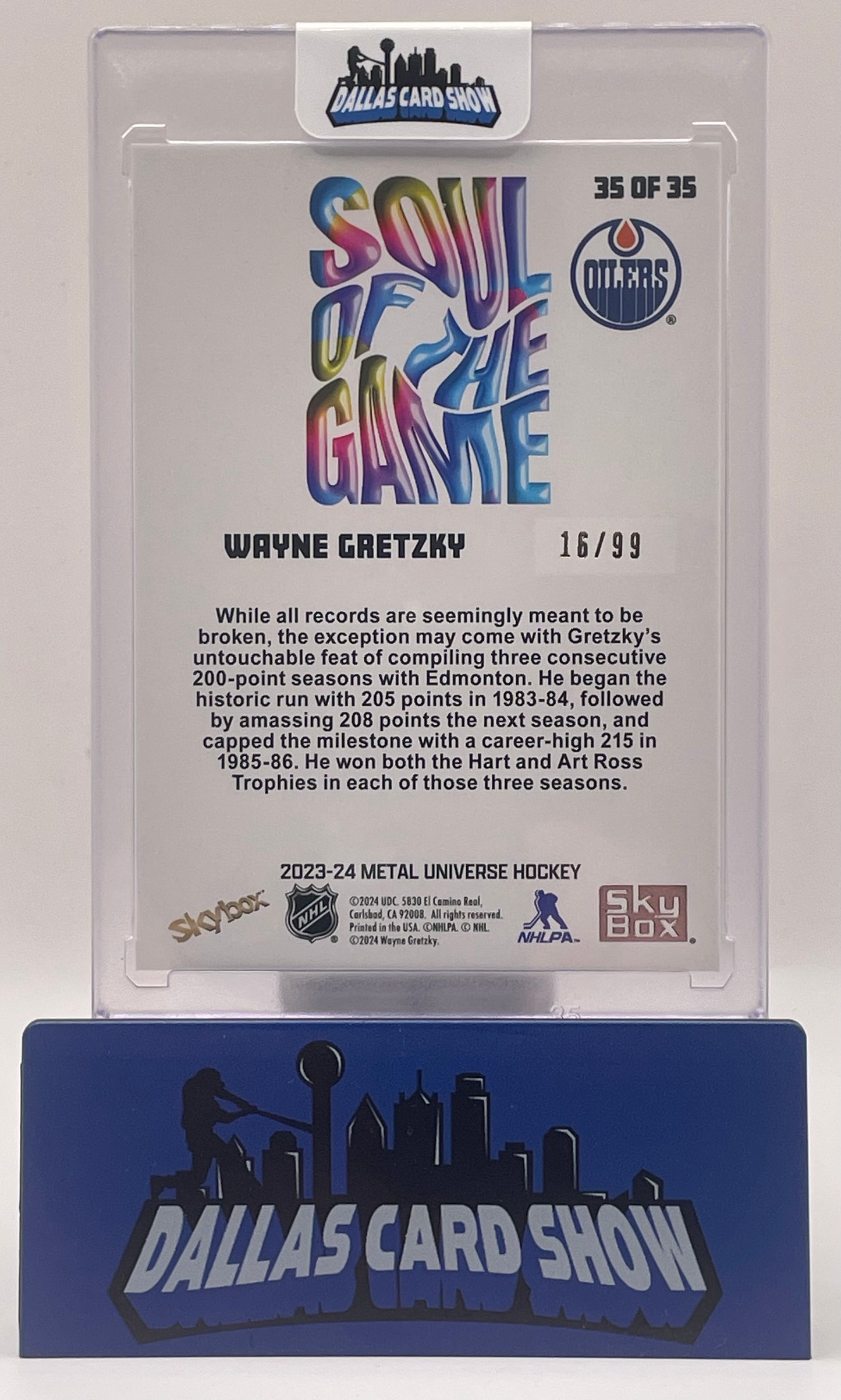 2023-24 Metal Universe #35 Wayne Gretzky Soul of The Game Gold /99
