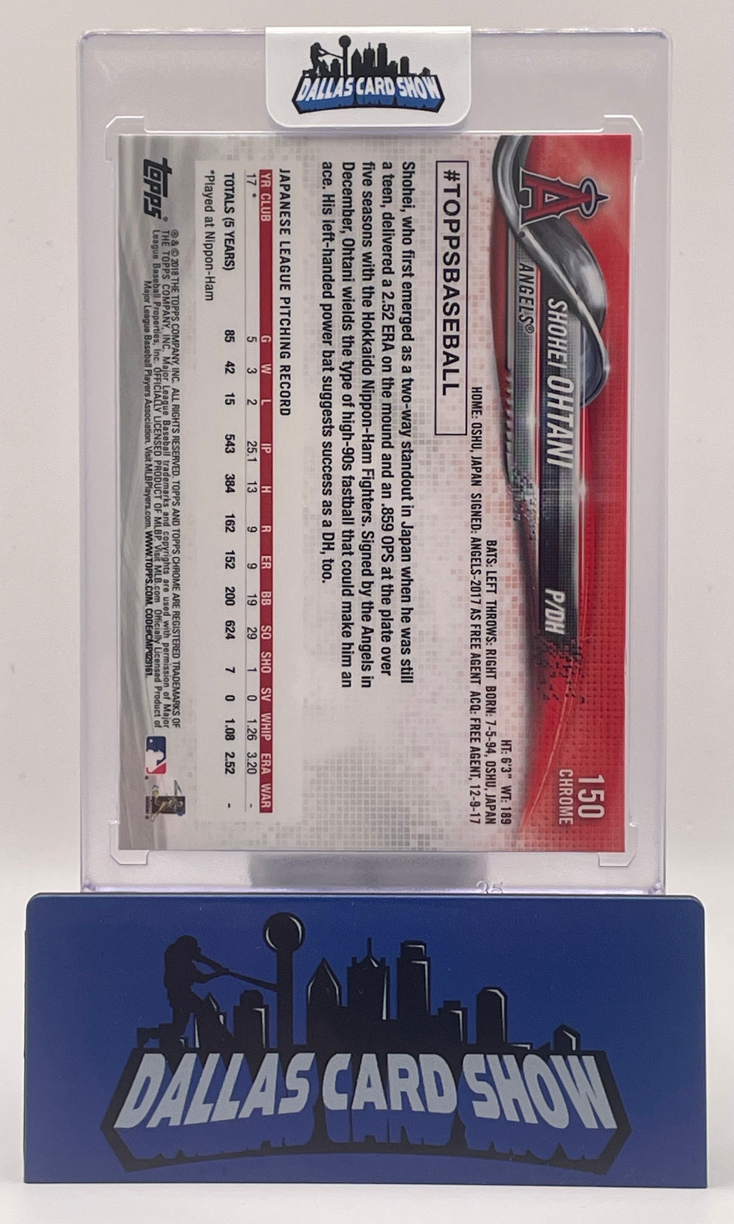2018 Topps Chrome #150 Shohei Ohtani Rookie RC