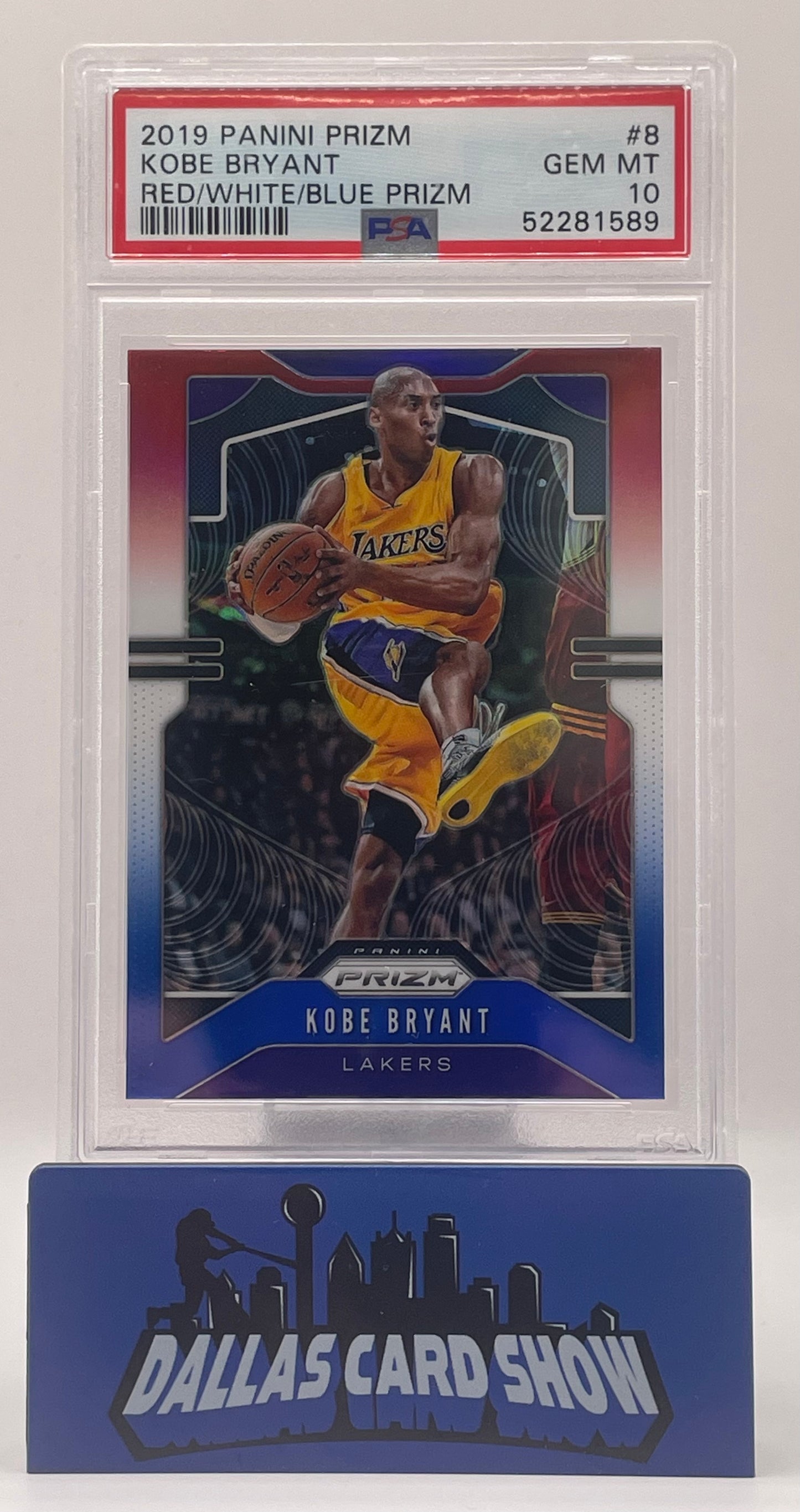 2019 Panini Prizm #8 Kobe Bryant Red White Blue Prizm PSA 10