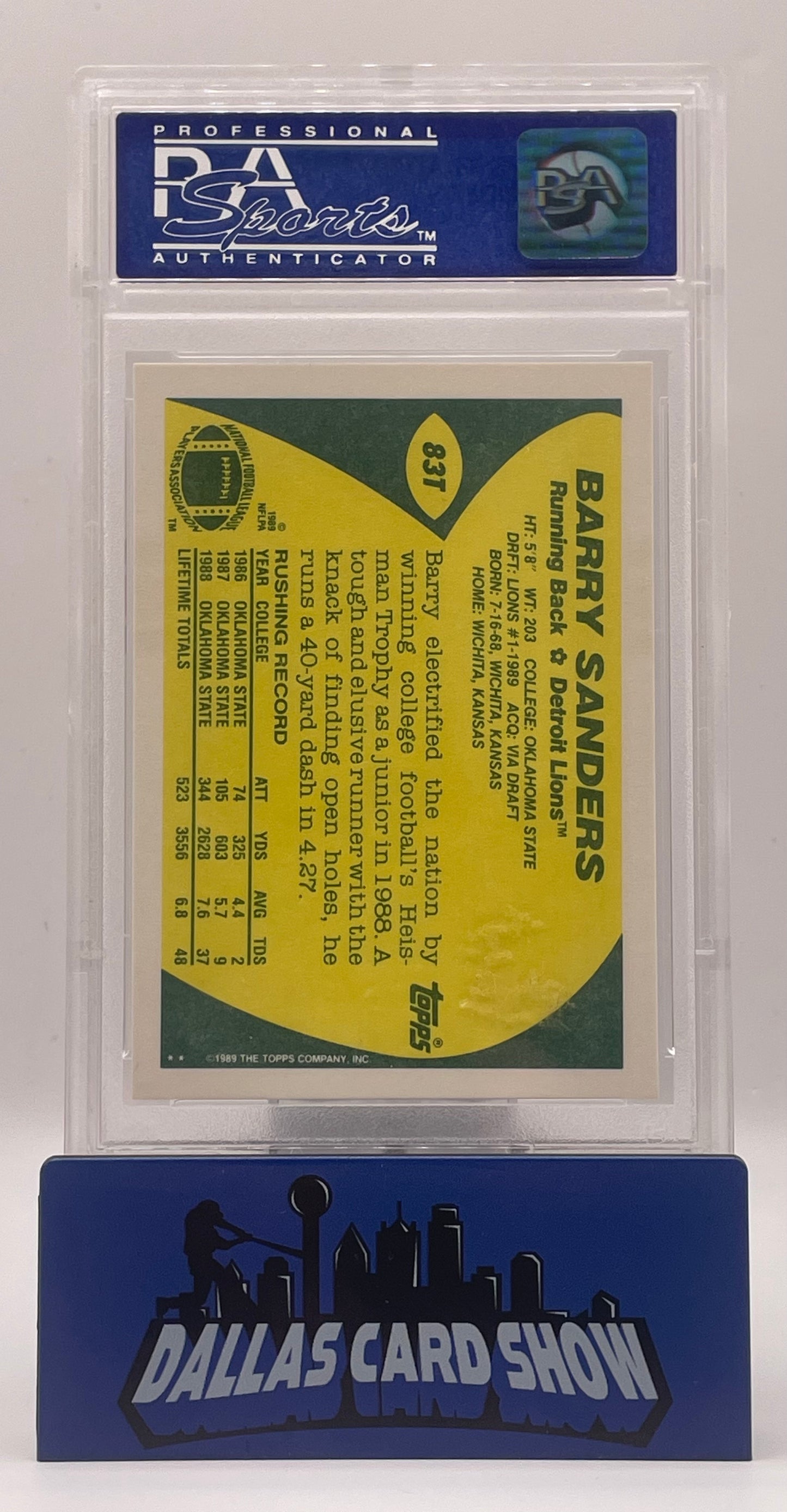 1989 Topps Traded #83T Barry Sanders PSA 9