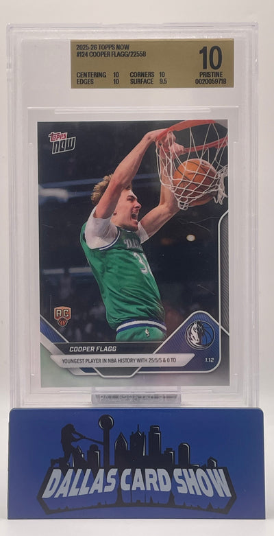 2025-26 Topps Now #124 Cooper Flagg /22558 Rookie RC BGS 10